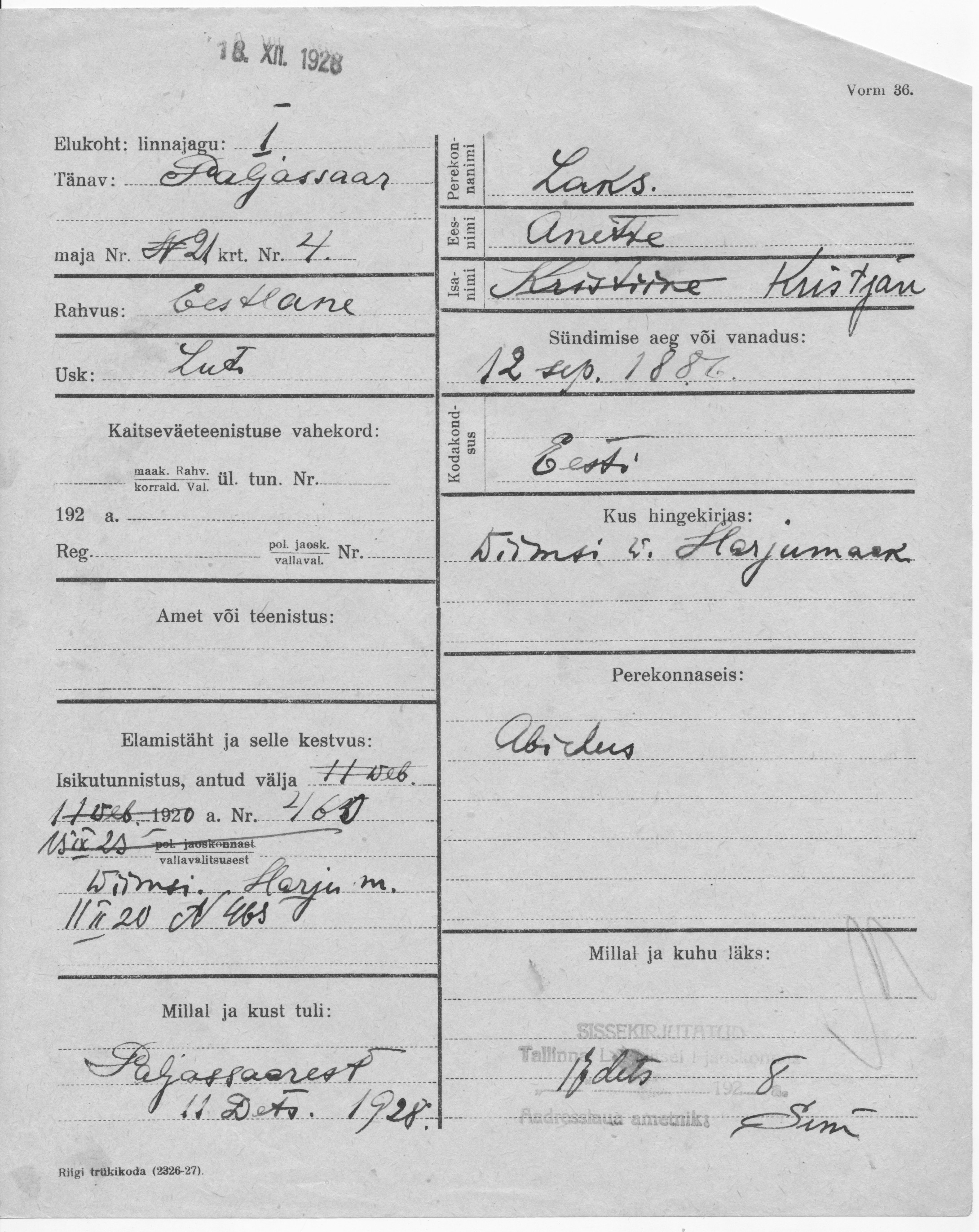 Laks, Anette, Kristjan