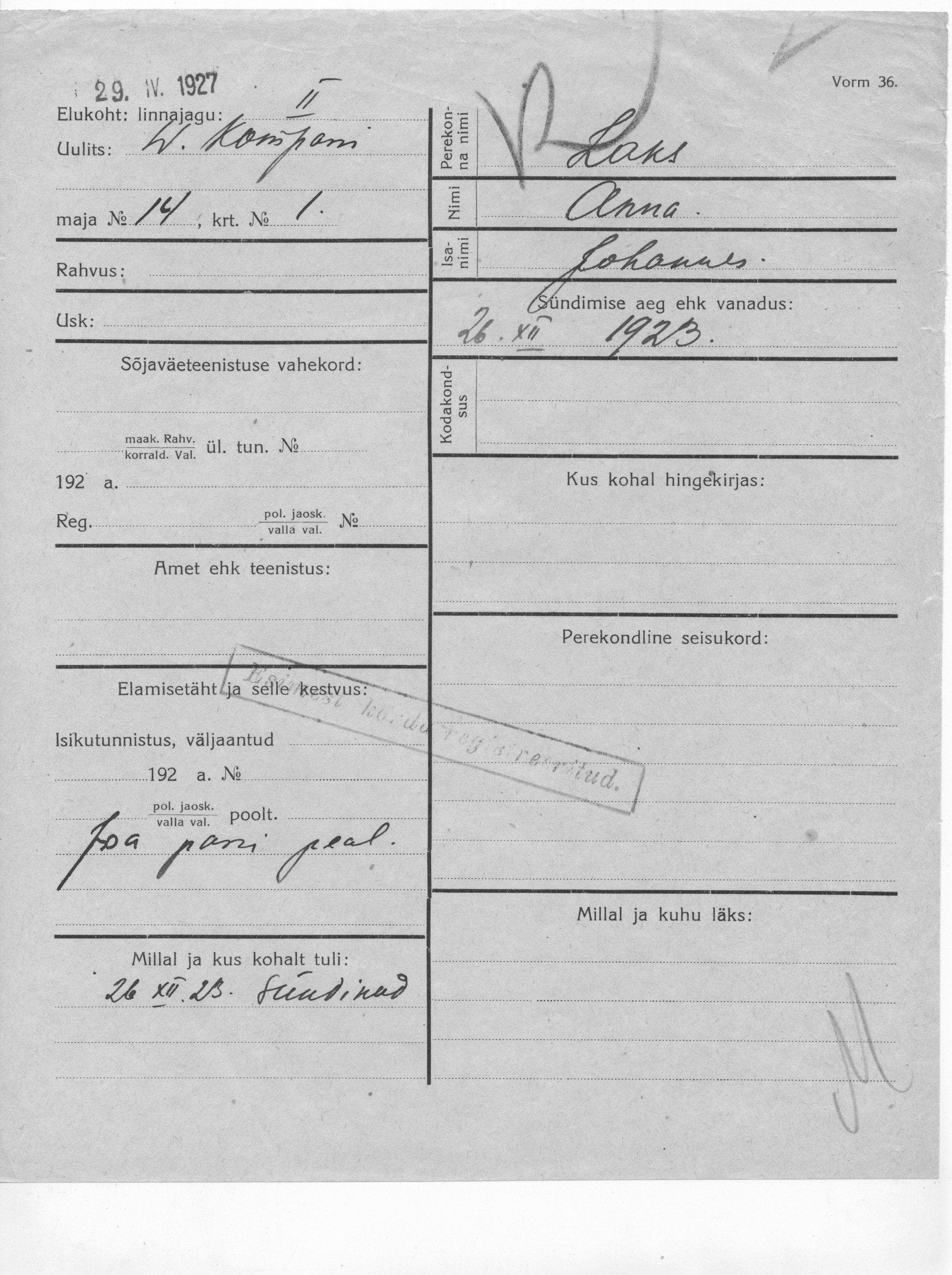 Laks, Anna, Johannes