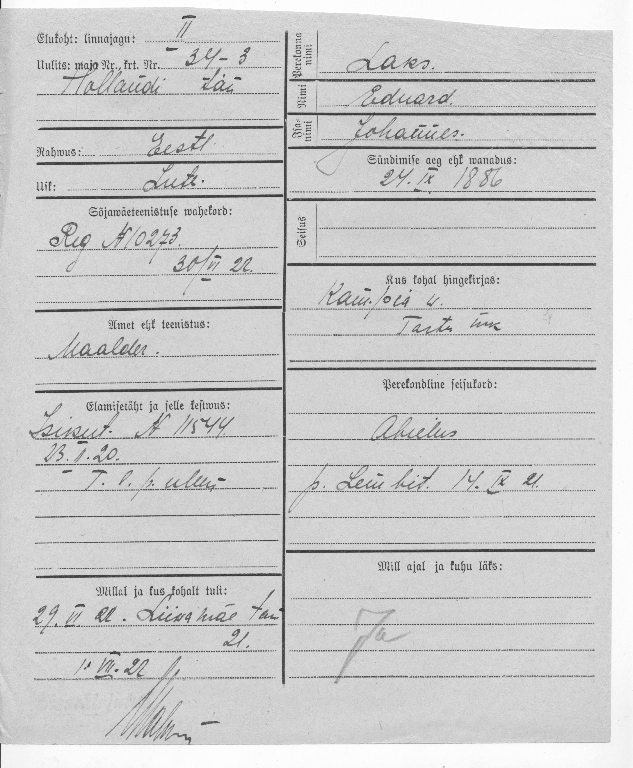 Laks, Eduard, Johannes