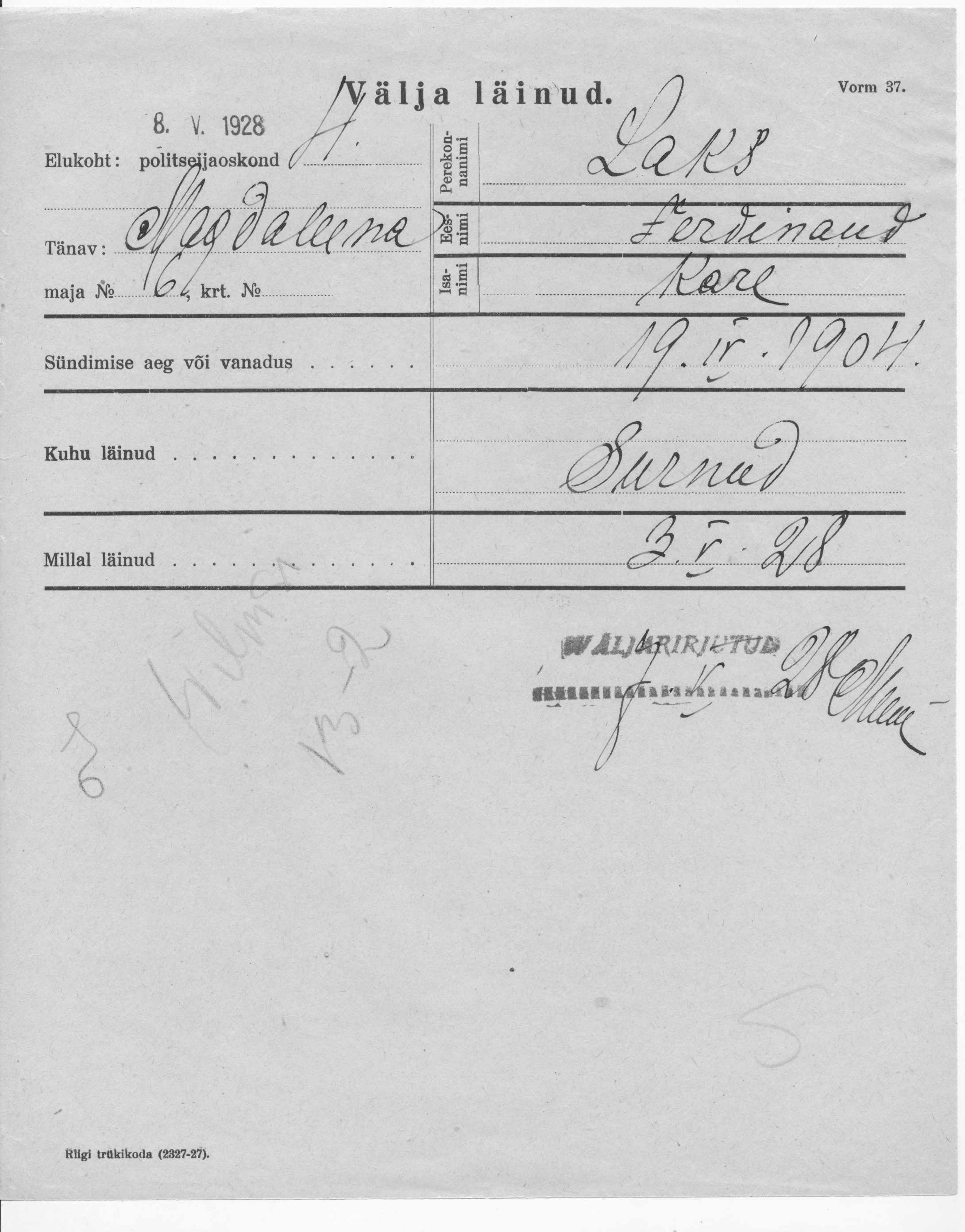 Laks, Ferdinand, Karl