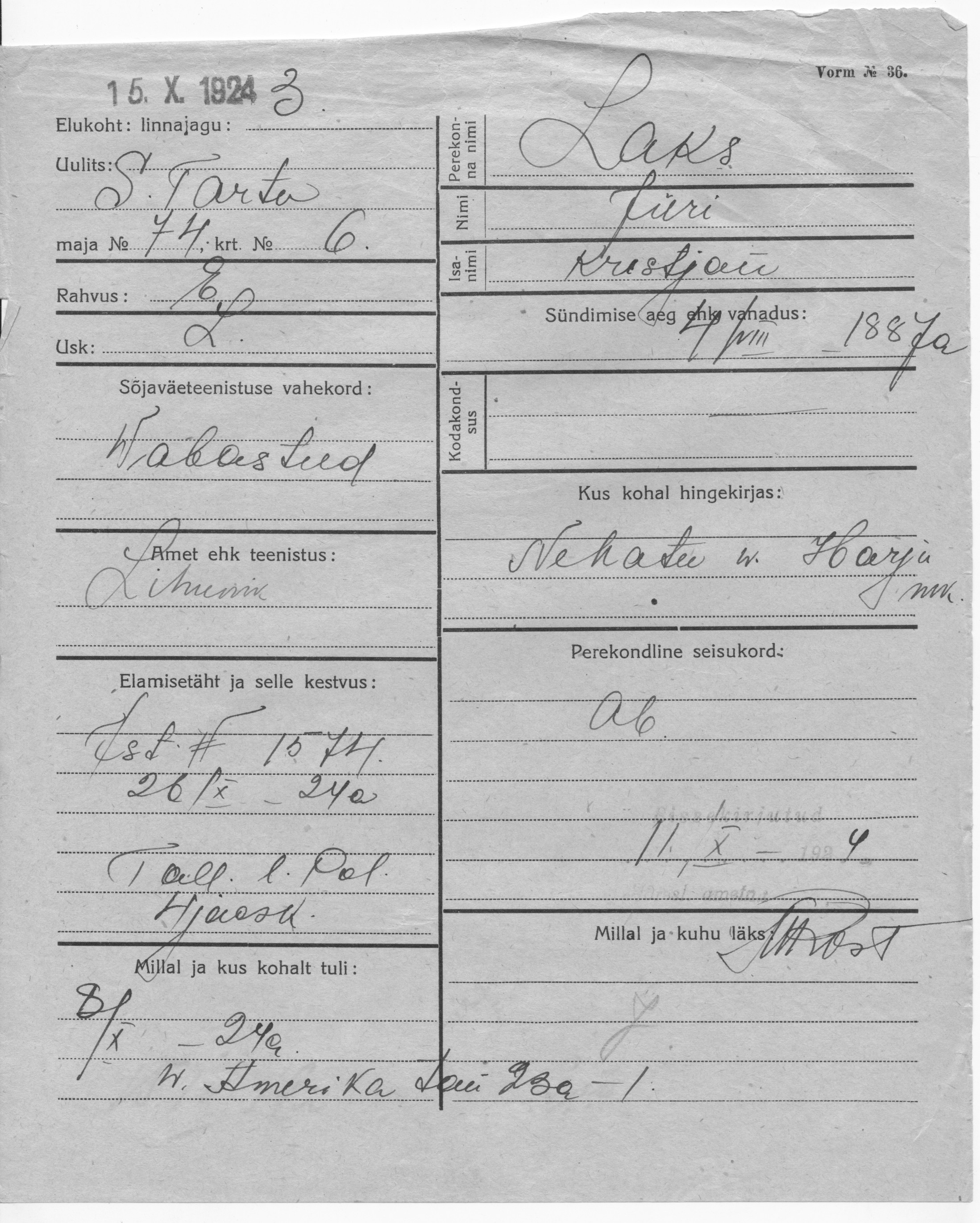 Laks, Jüri, Kristjan