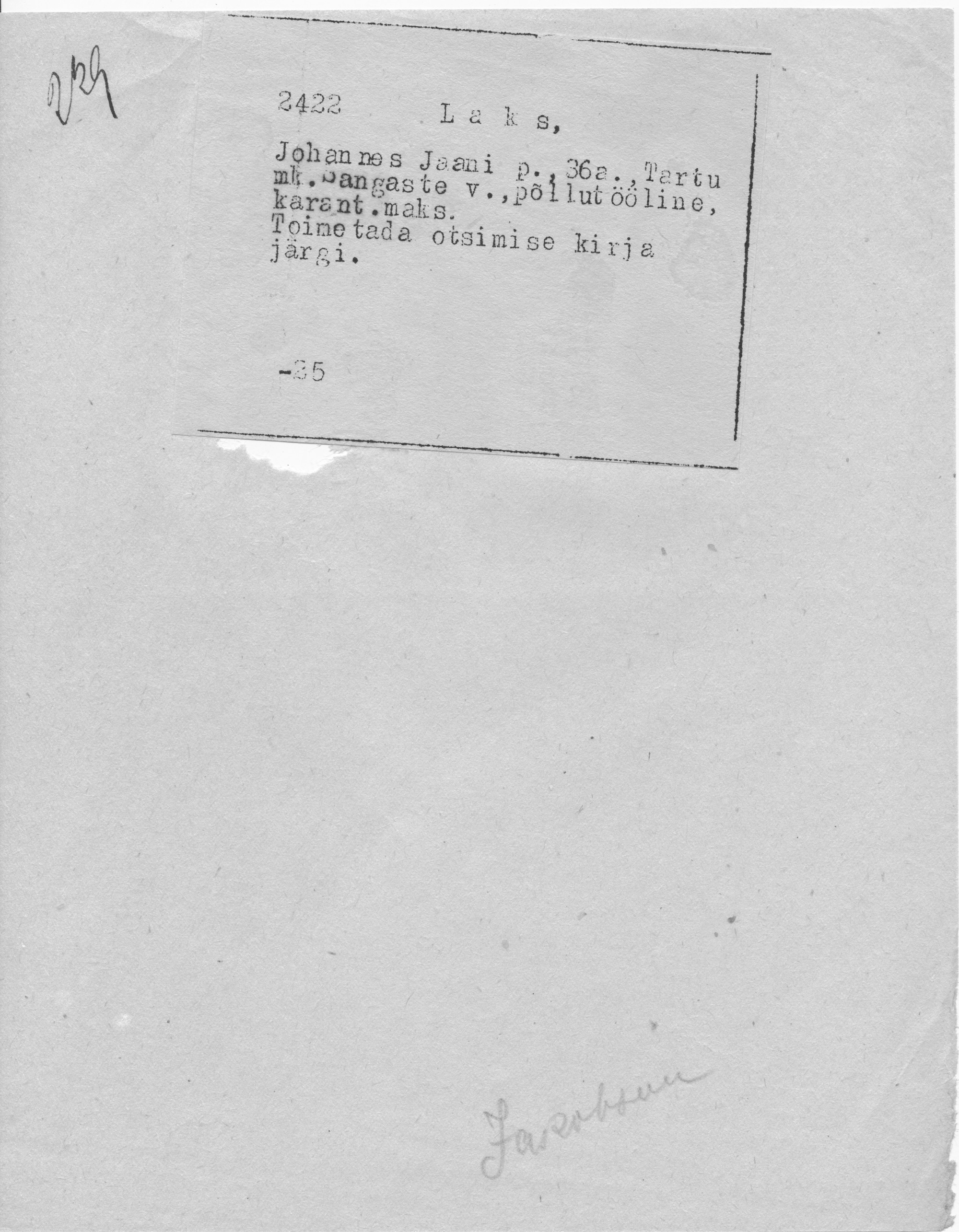 Laks, Johannes, Jaan