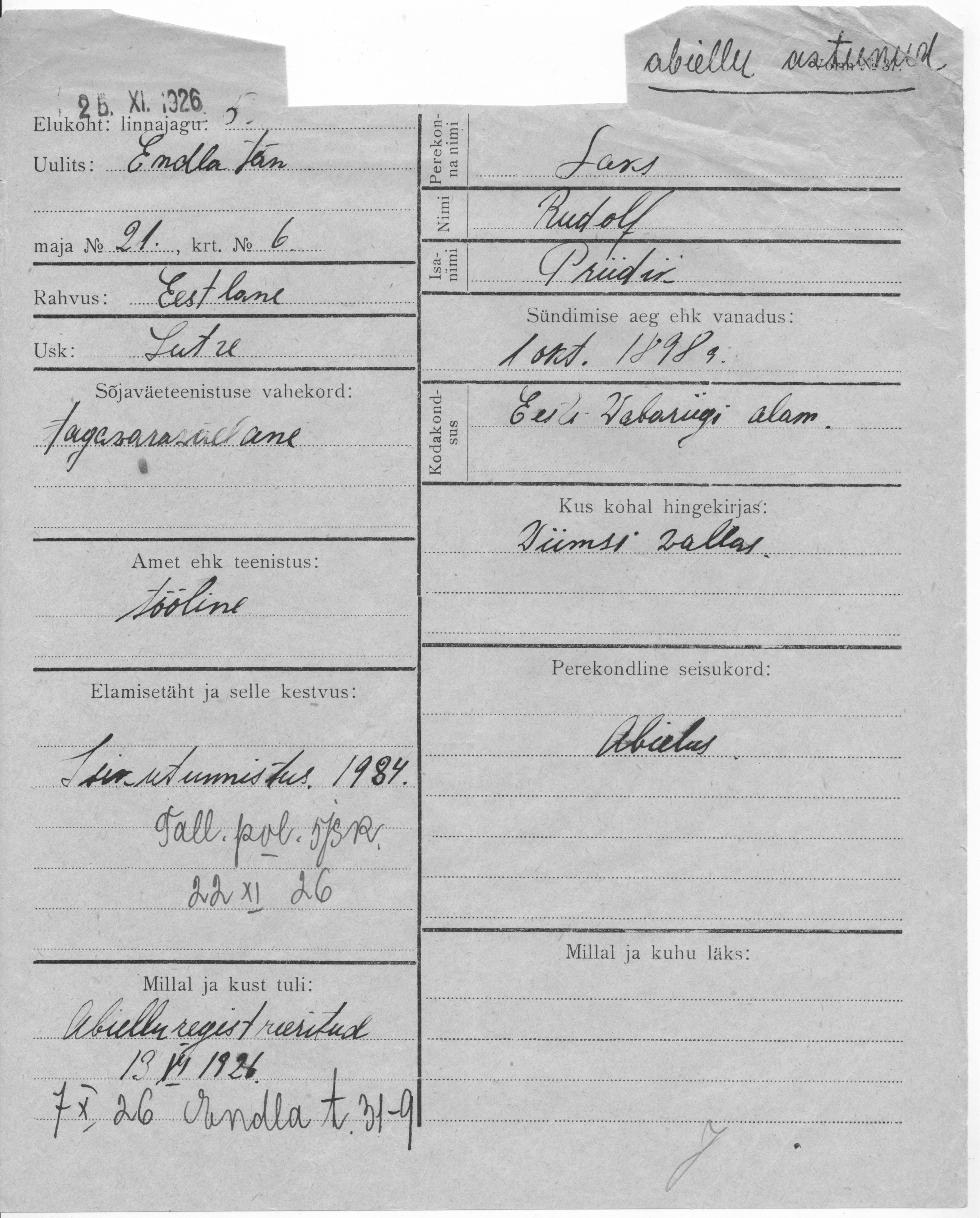 Laks, Rudolf, Priidik