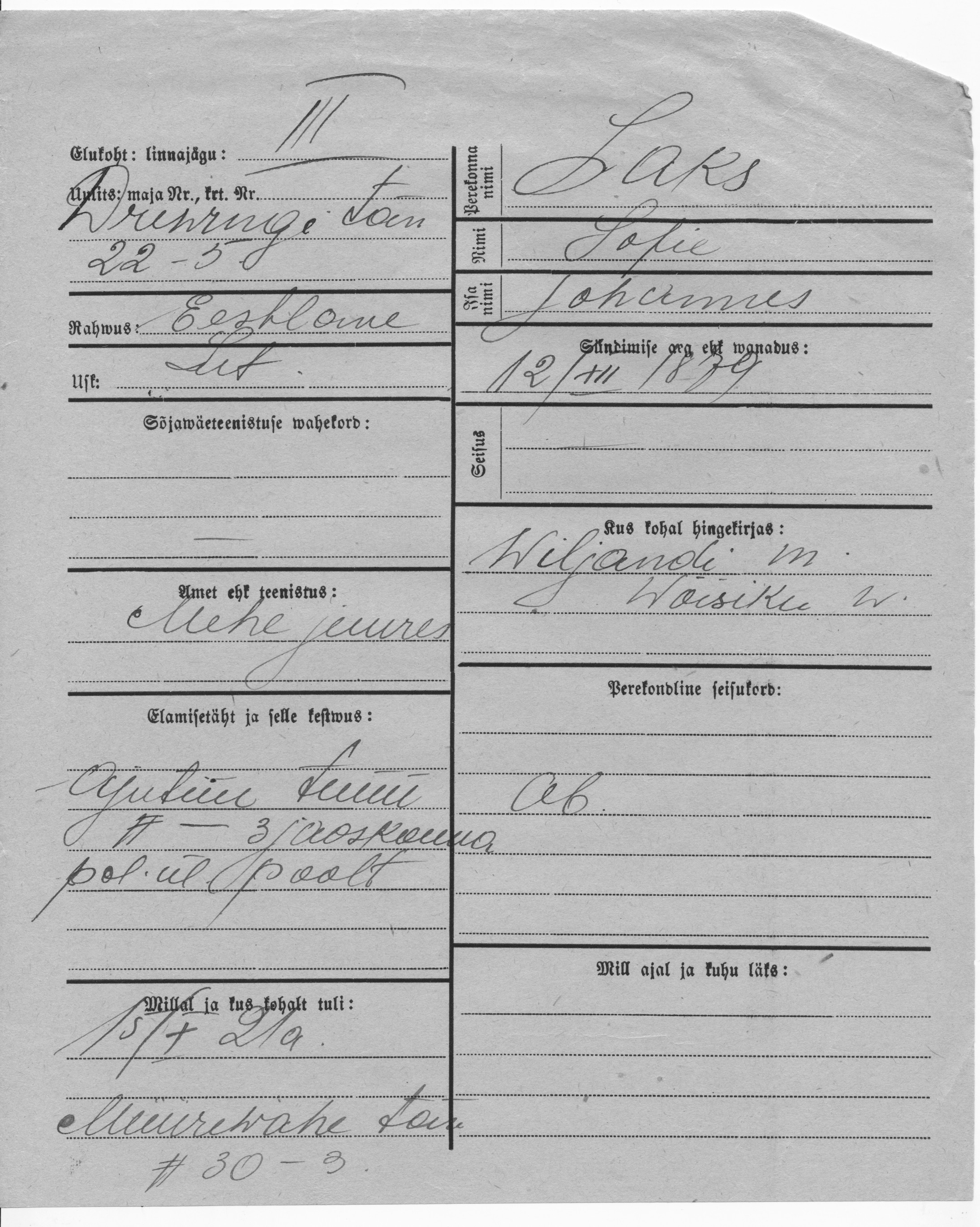 Laks, Sofie, Johannes