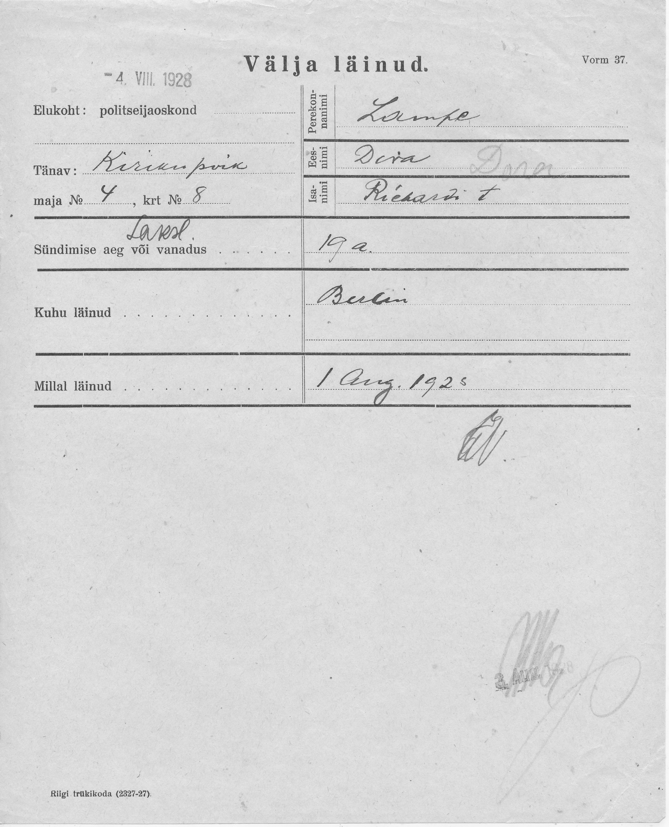 Lampe, Dora, Richard