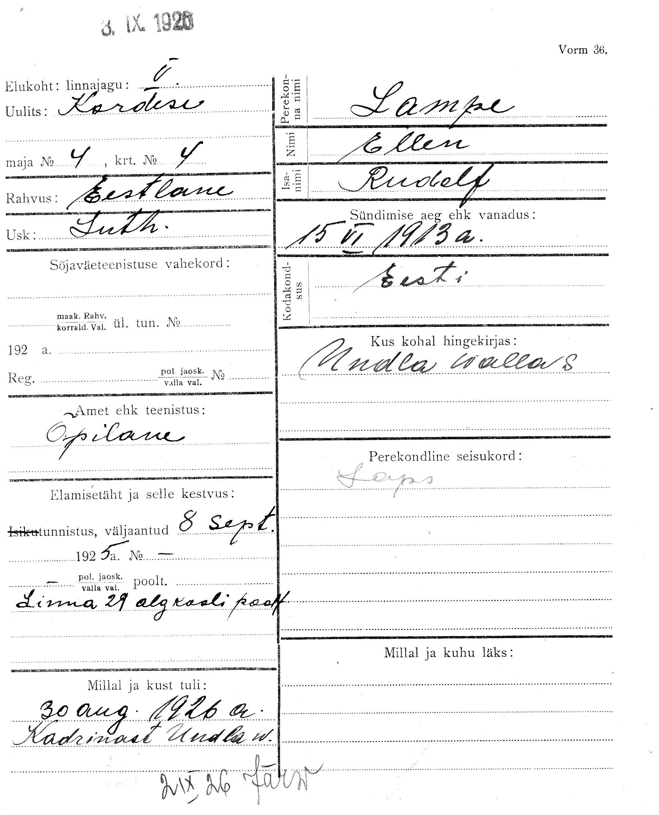 Lampe, Ellen, Rudolf