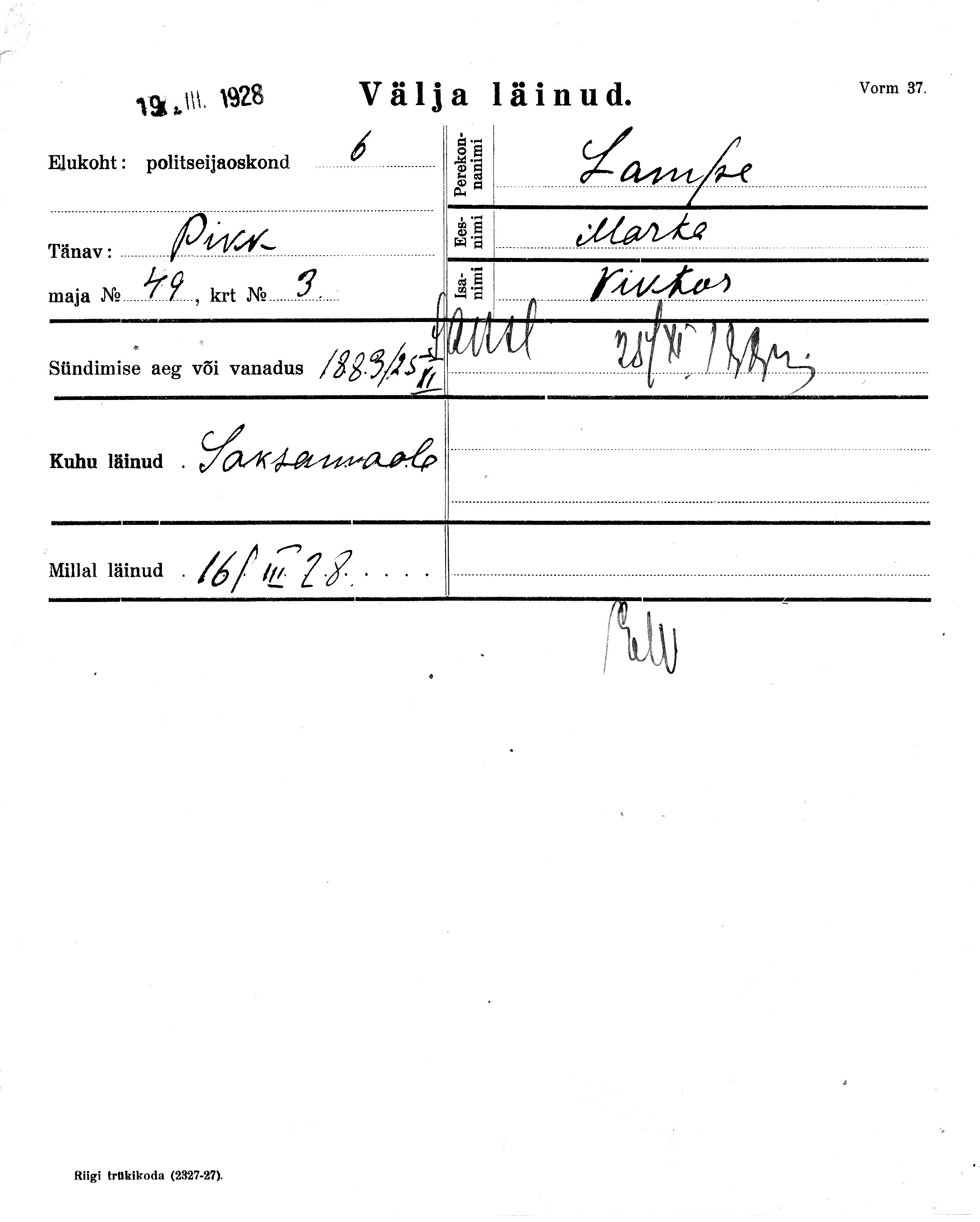 Lampe, Marta, Viktor