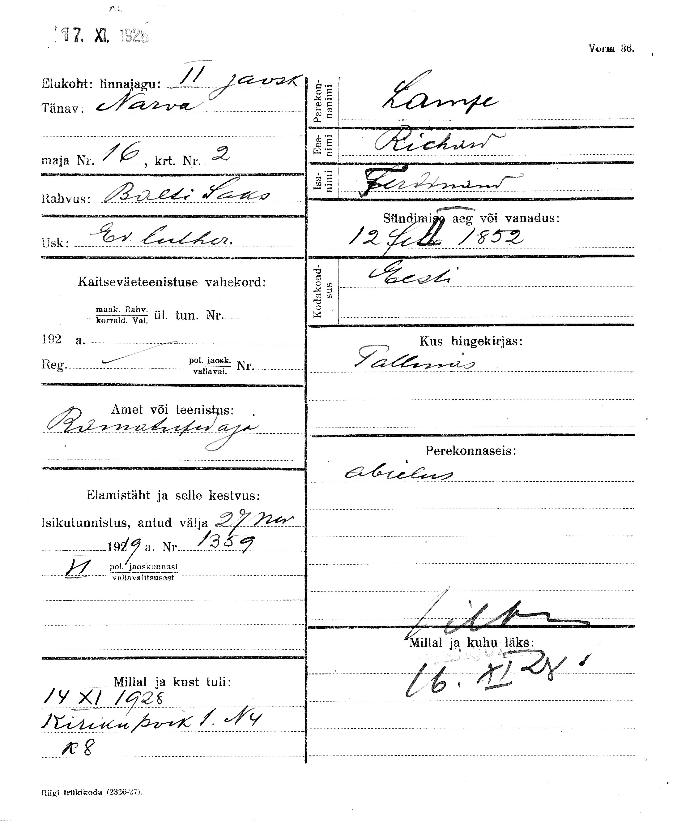 Lampe, Richard, Ferdinand