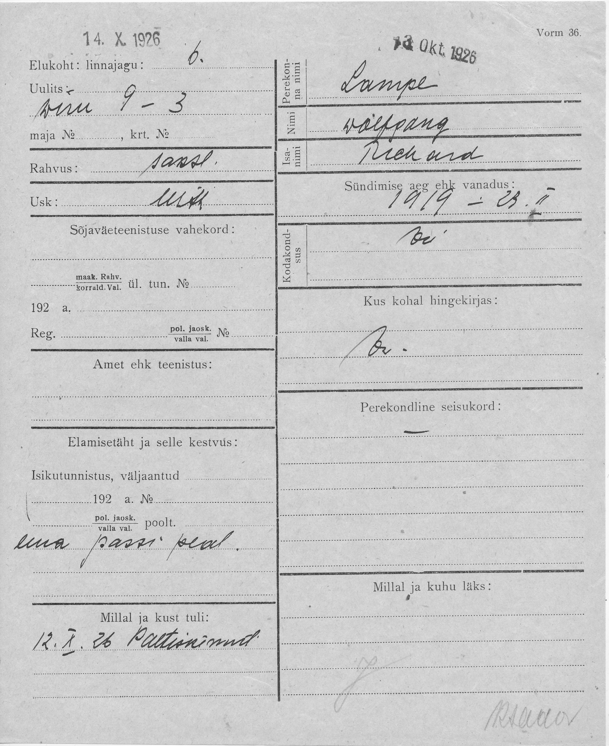 Lampe, Wolfgang, Richard