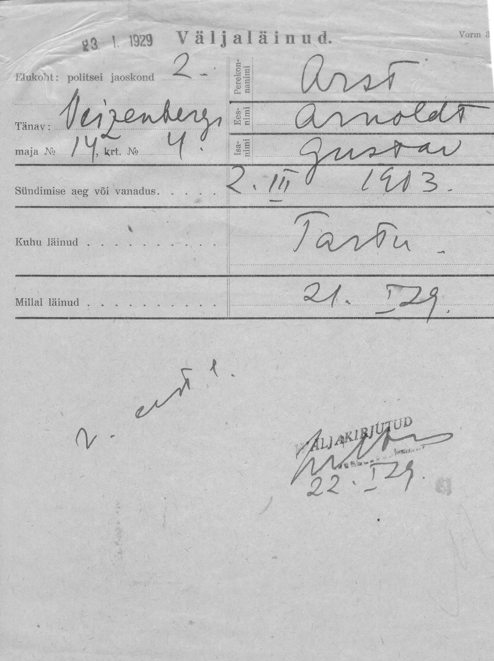 Arst, Arnoldt, Gustav