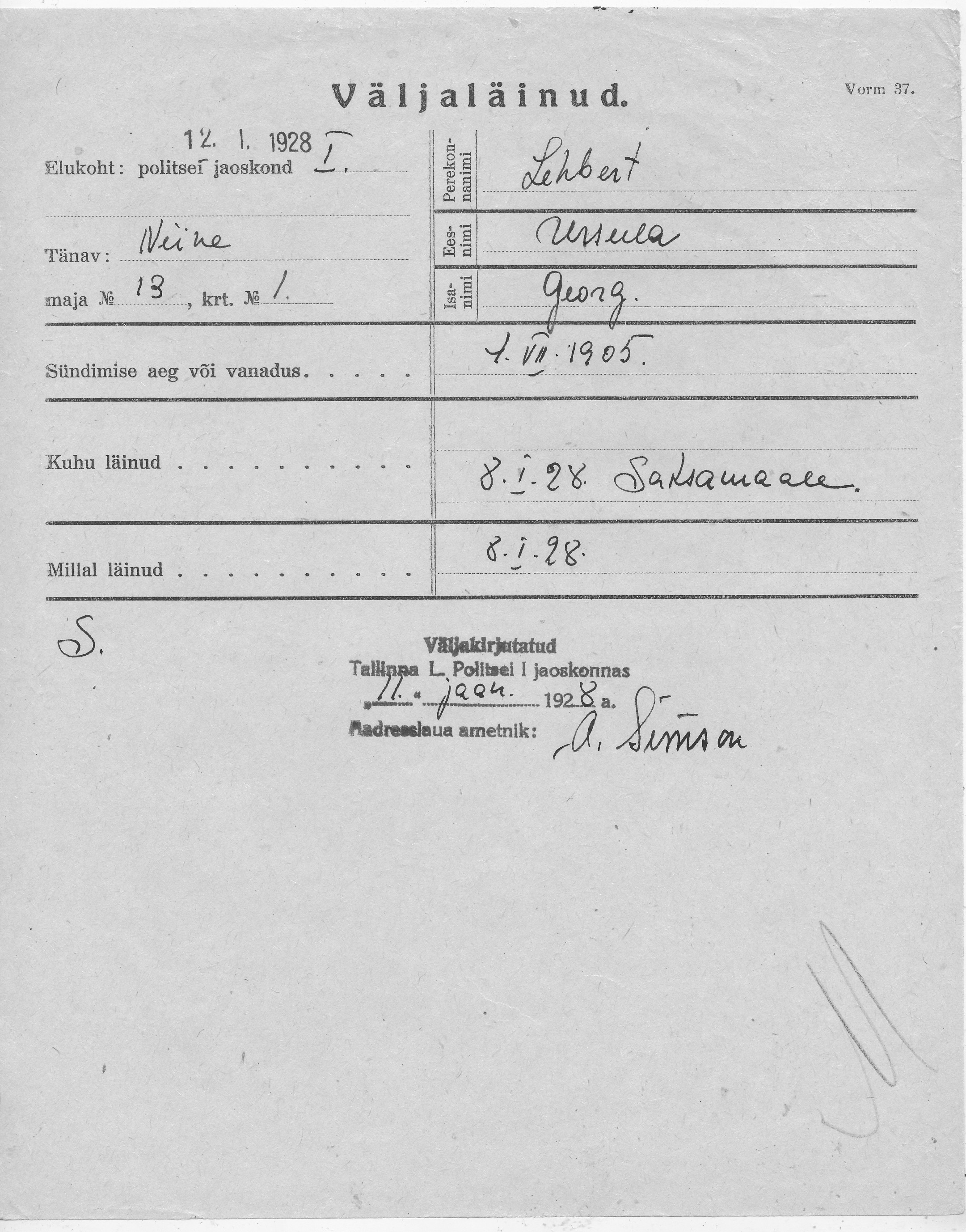 Lehbert, Ursula, Georg