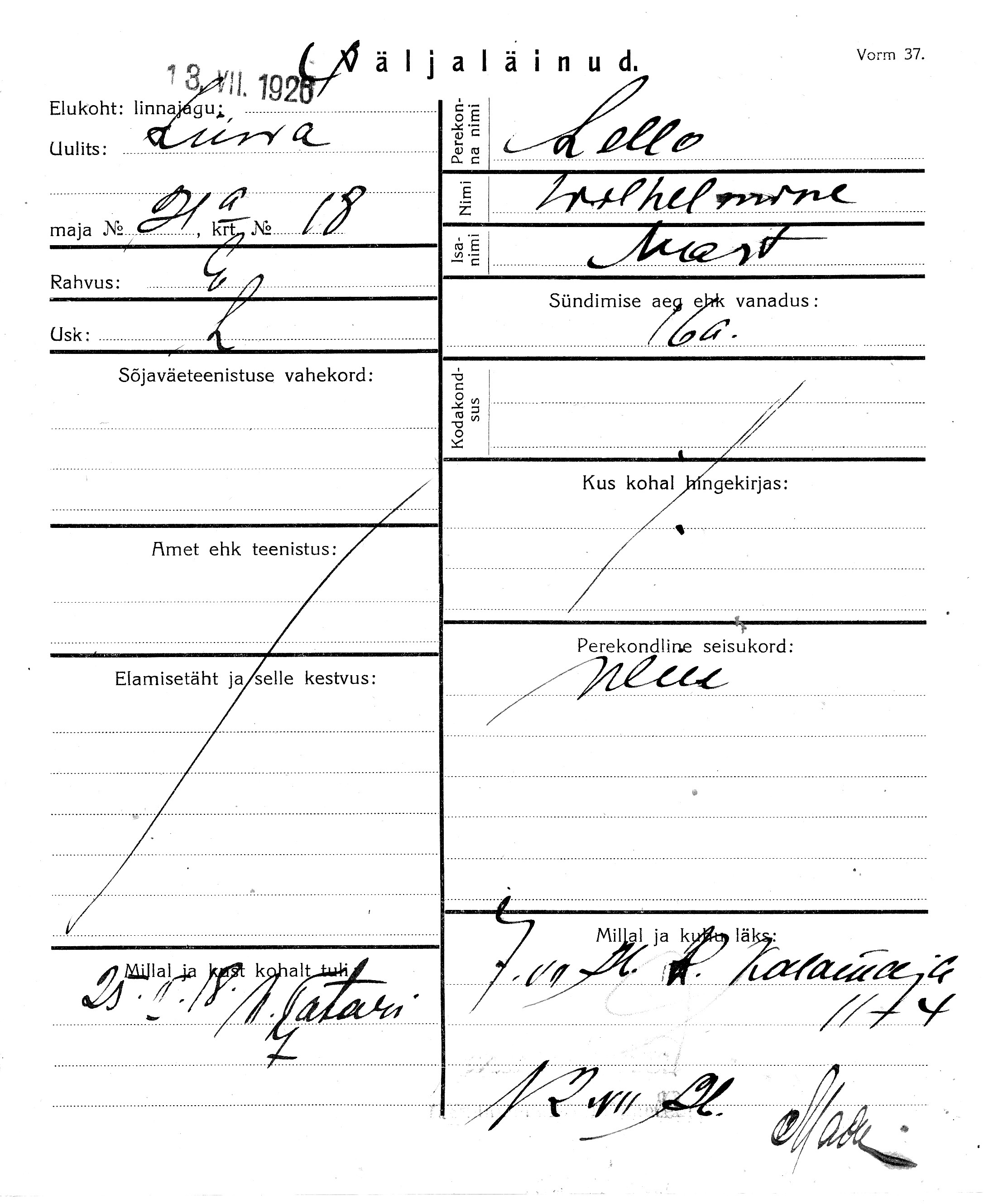 Lello, Wilhelmine, Mart