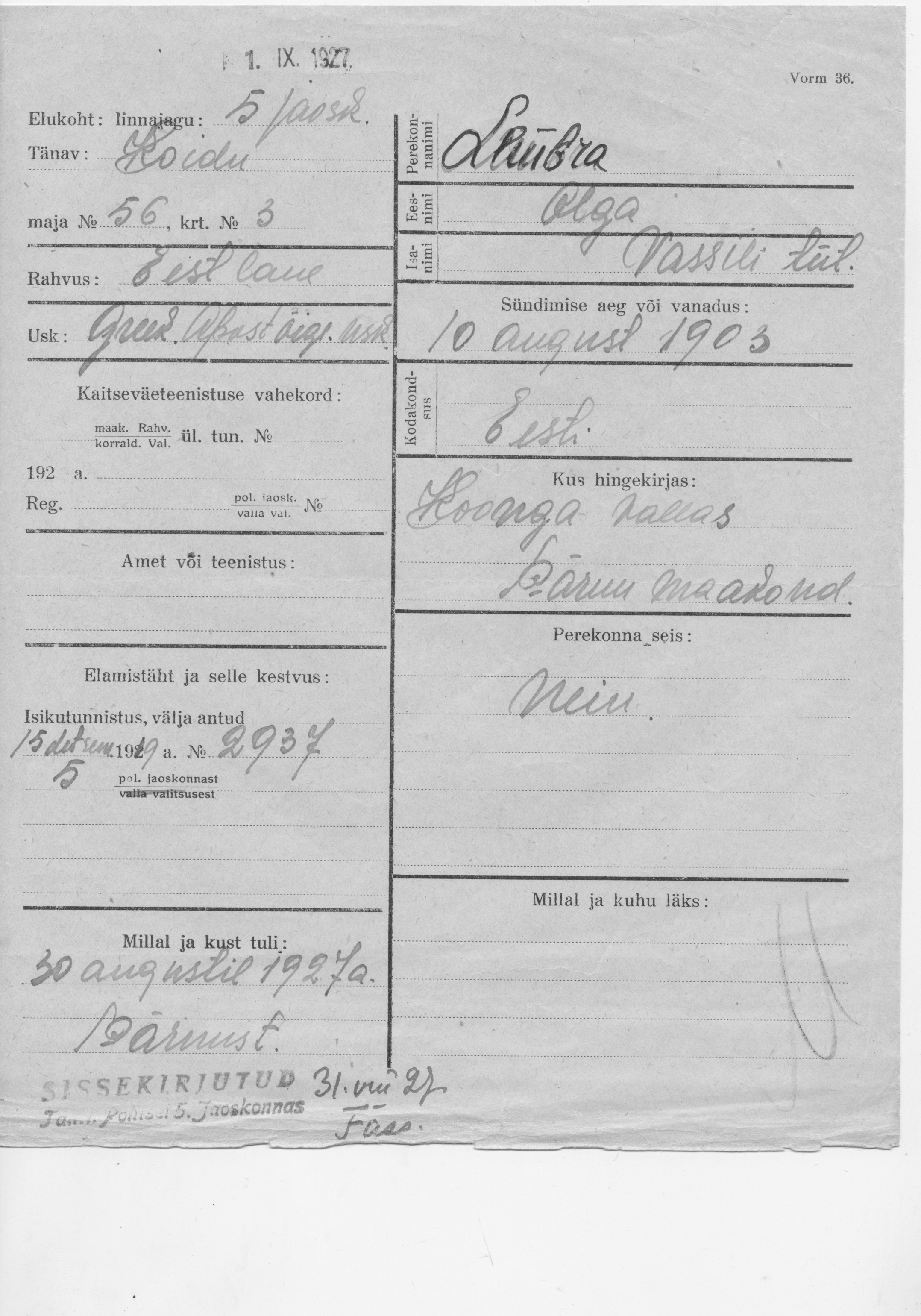 Lembra, Olga, Vassili