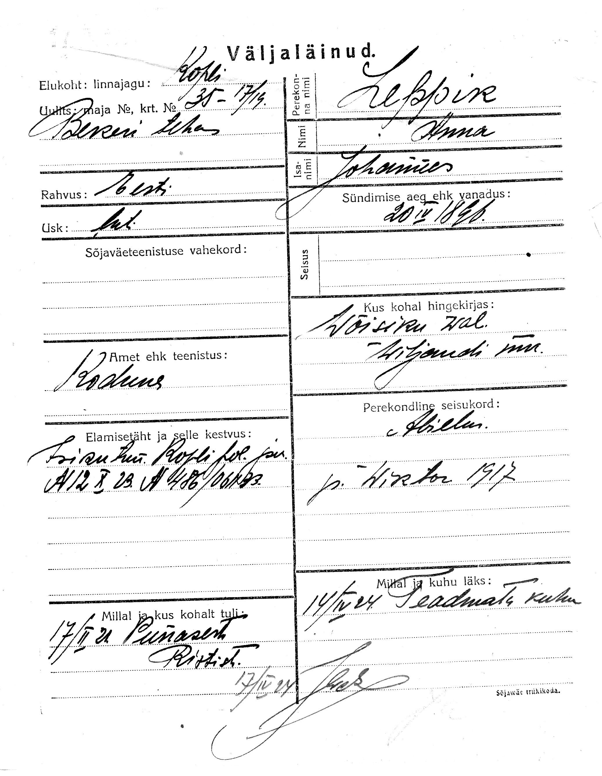 Leppik, Anna, Johannes