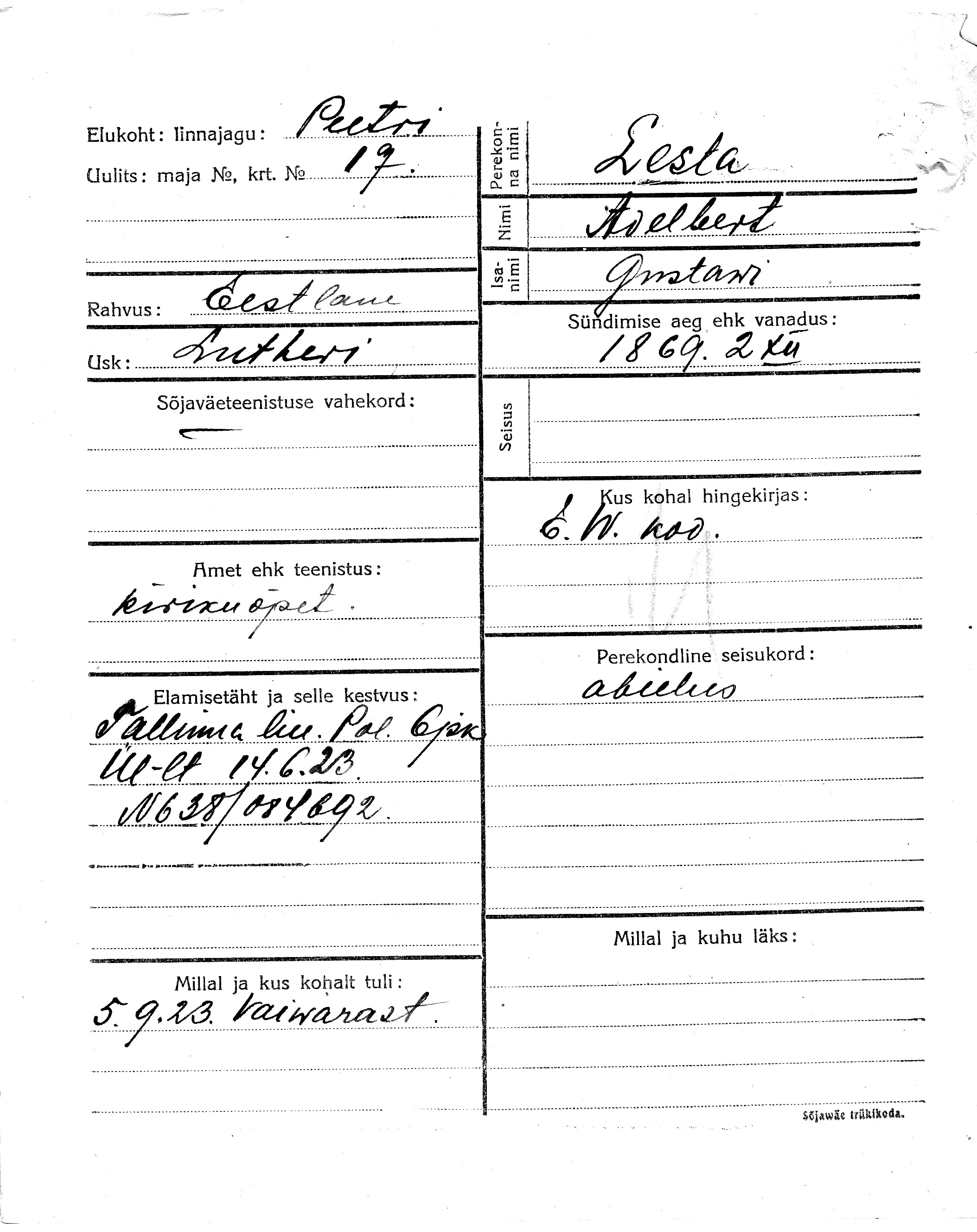 Lesta, Adelbert, Gustaw