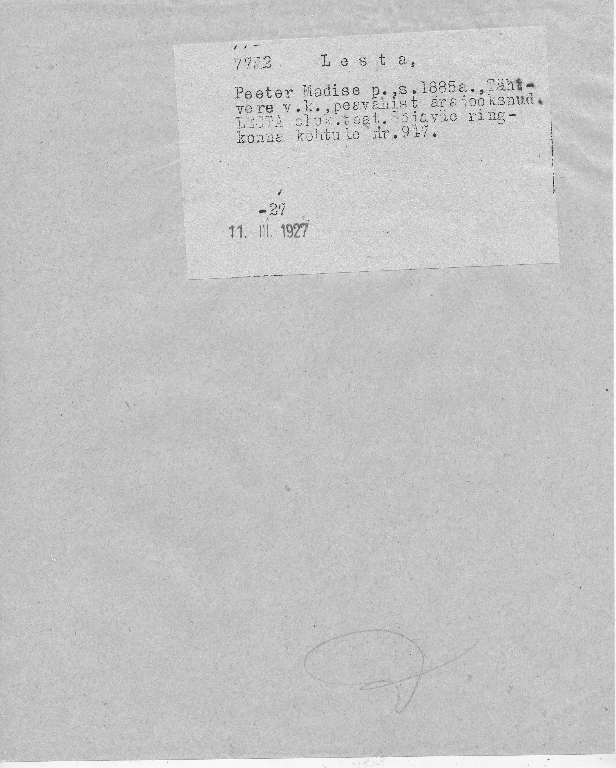 Lesta, Peeter, Madis