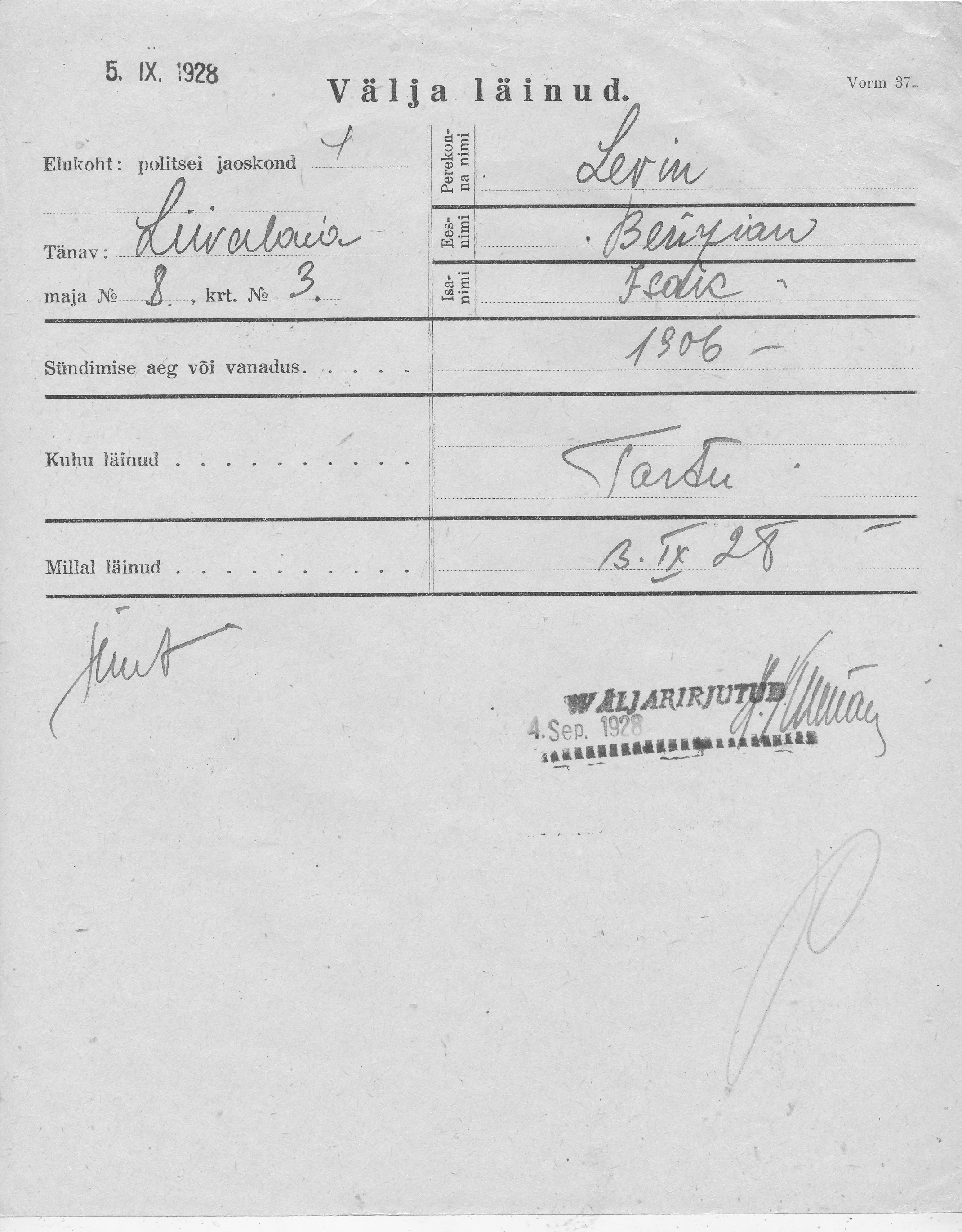 Levin, Benzian, Isak