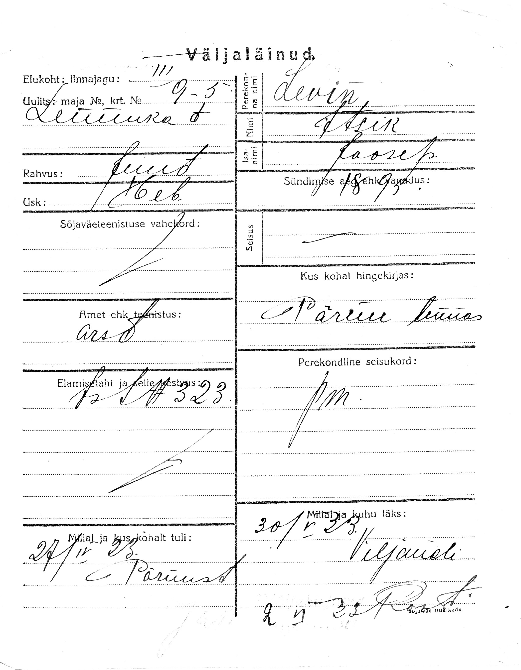 Levin, Itsik, Joosep