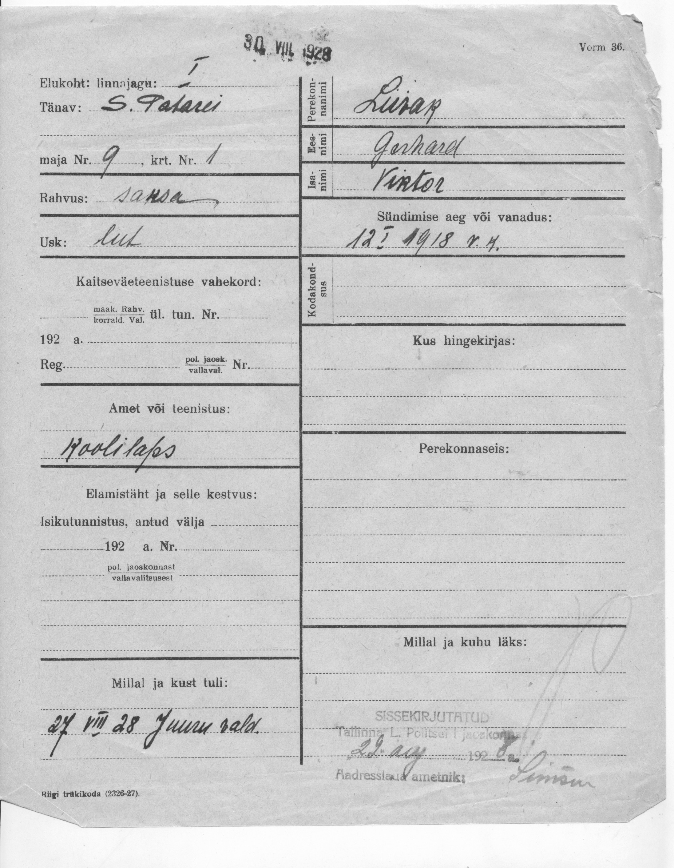 Liivak, Gerhard, Viktor