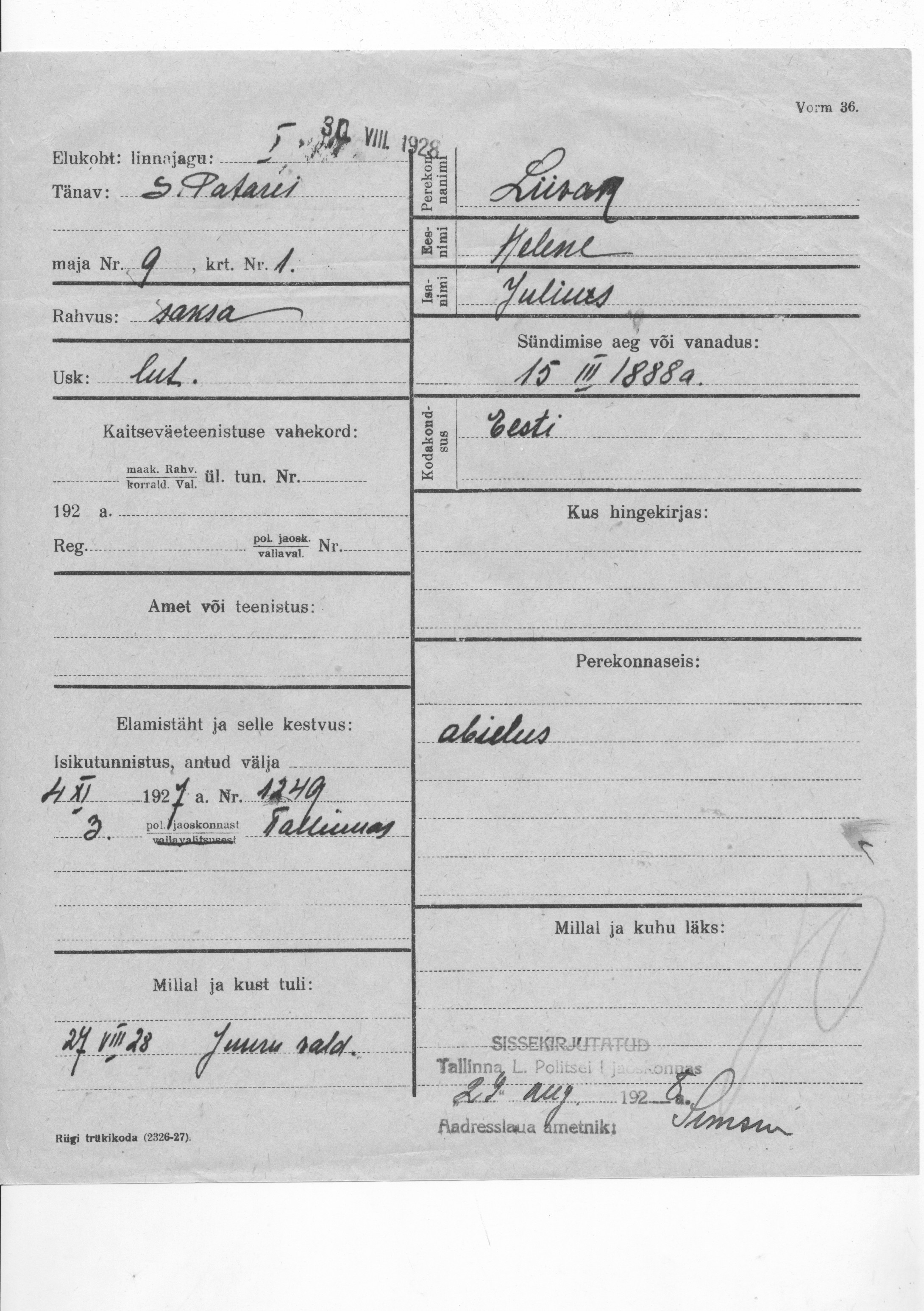 Liivak, Helene, Julius