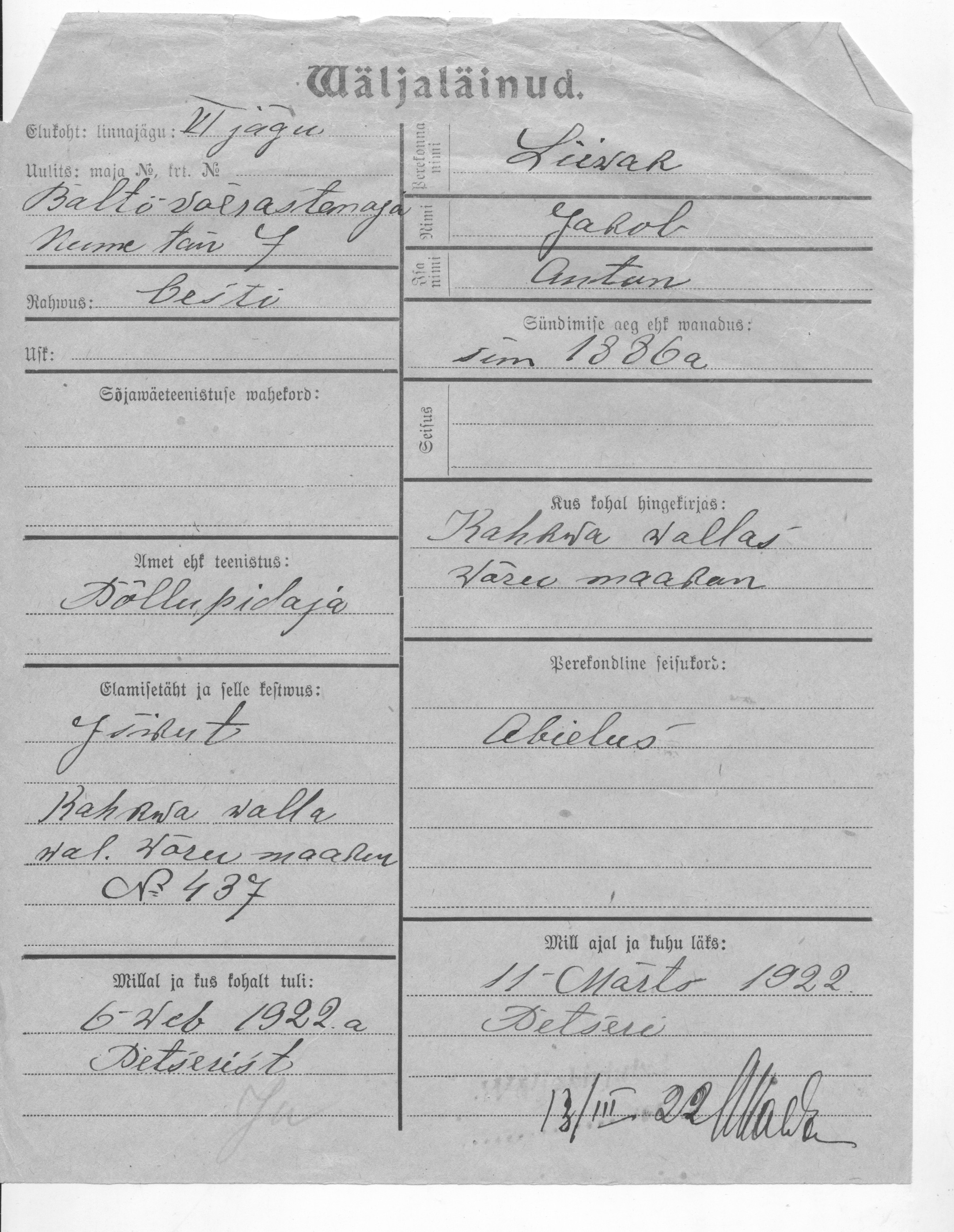 Liivak, Jakob, Anton