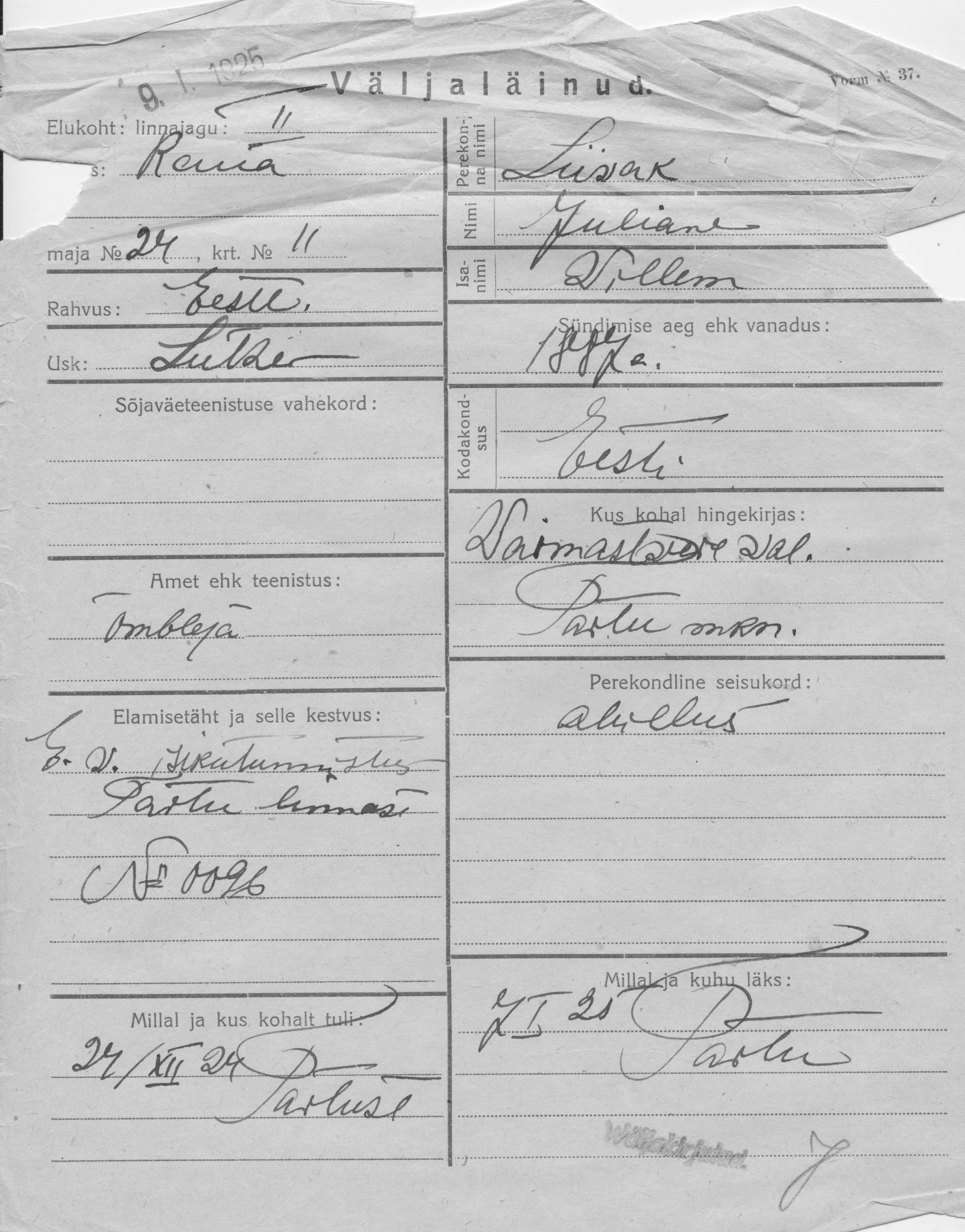 Liivak, Juliane, Willem