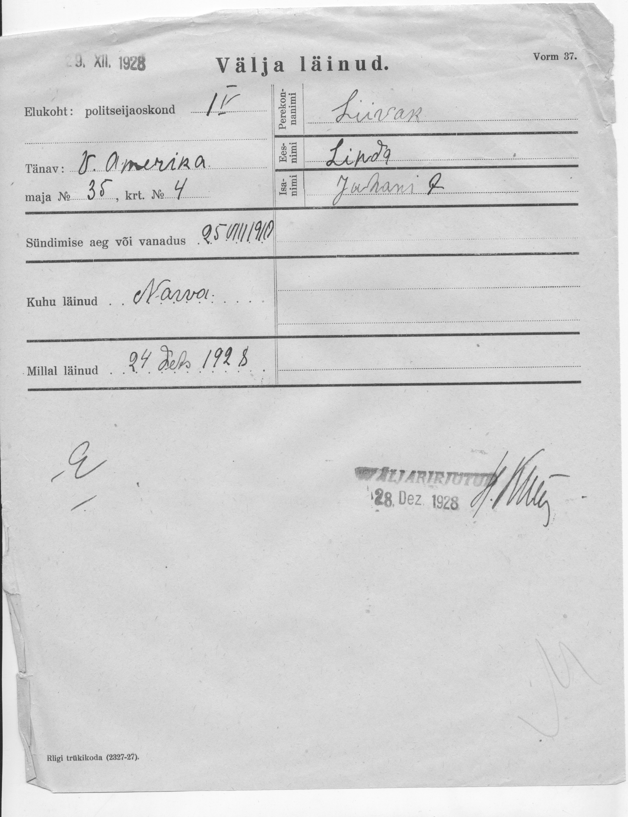 Liivak, Linda, Juhan