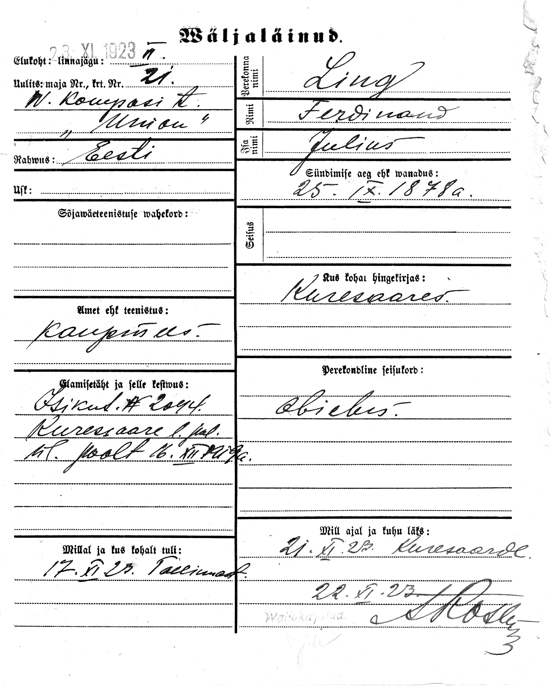 Ling, Ferdinand, Julius