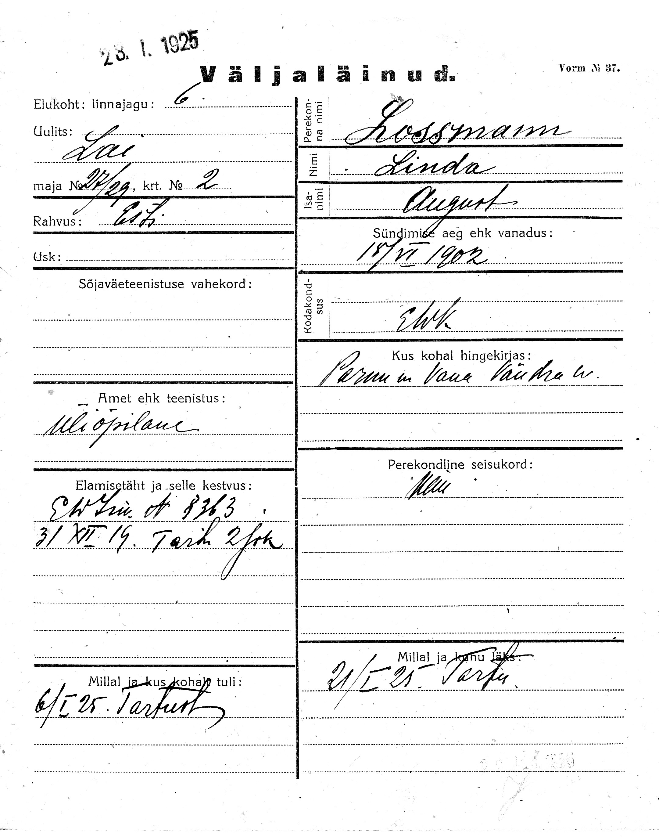 Lossmann, Linda, August