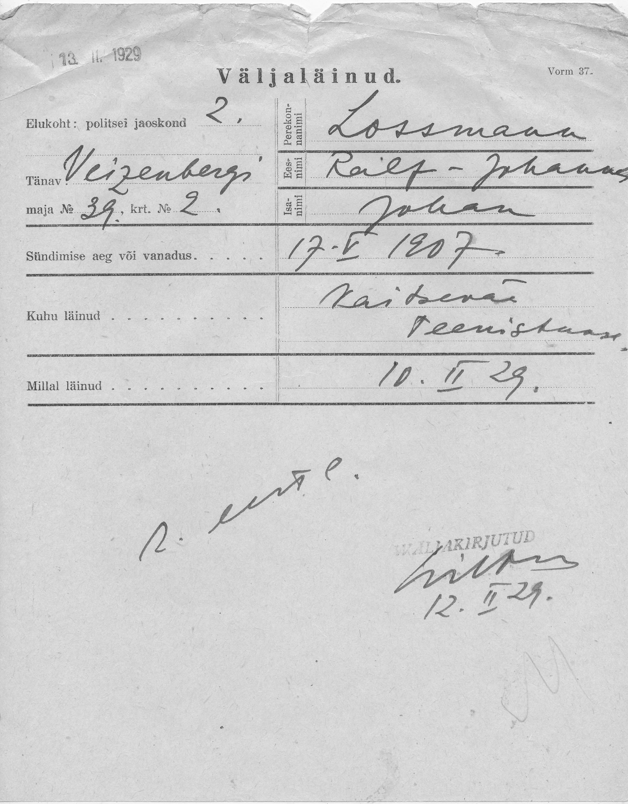 Lossmann, Ralf-Johannes, Johan