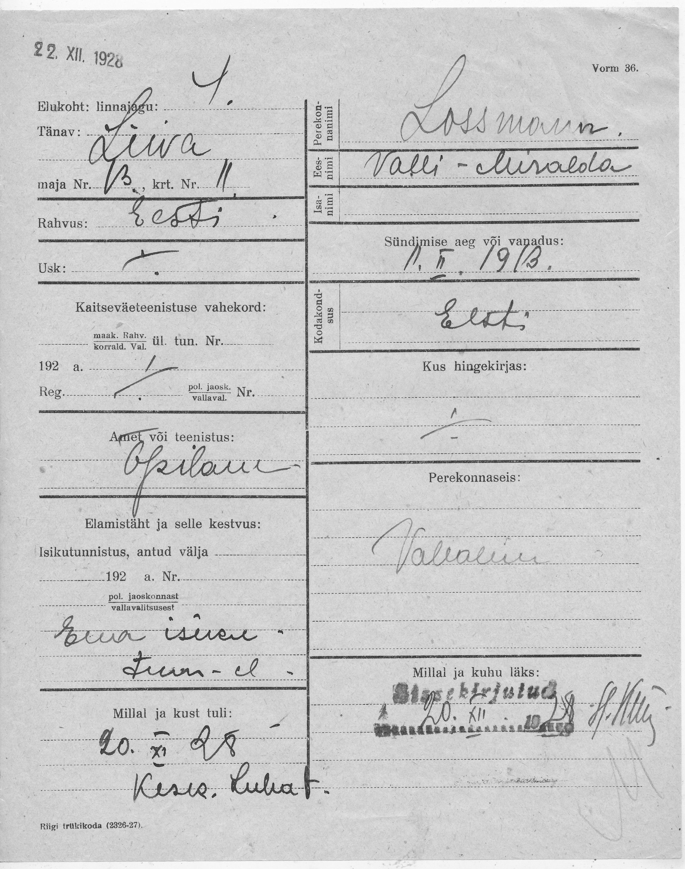 Lossmann, Valli-Miralda