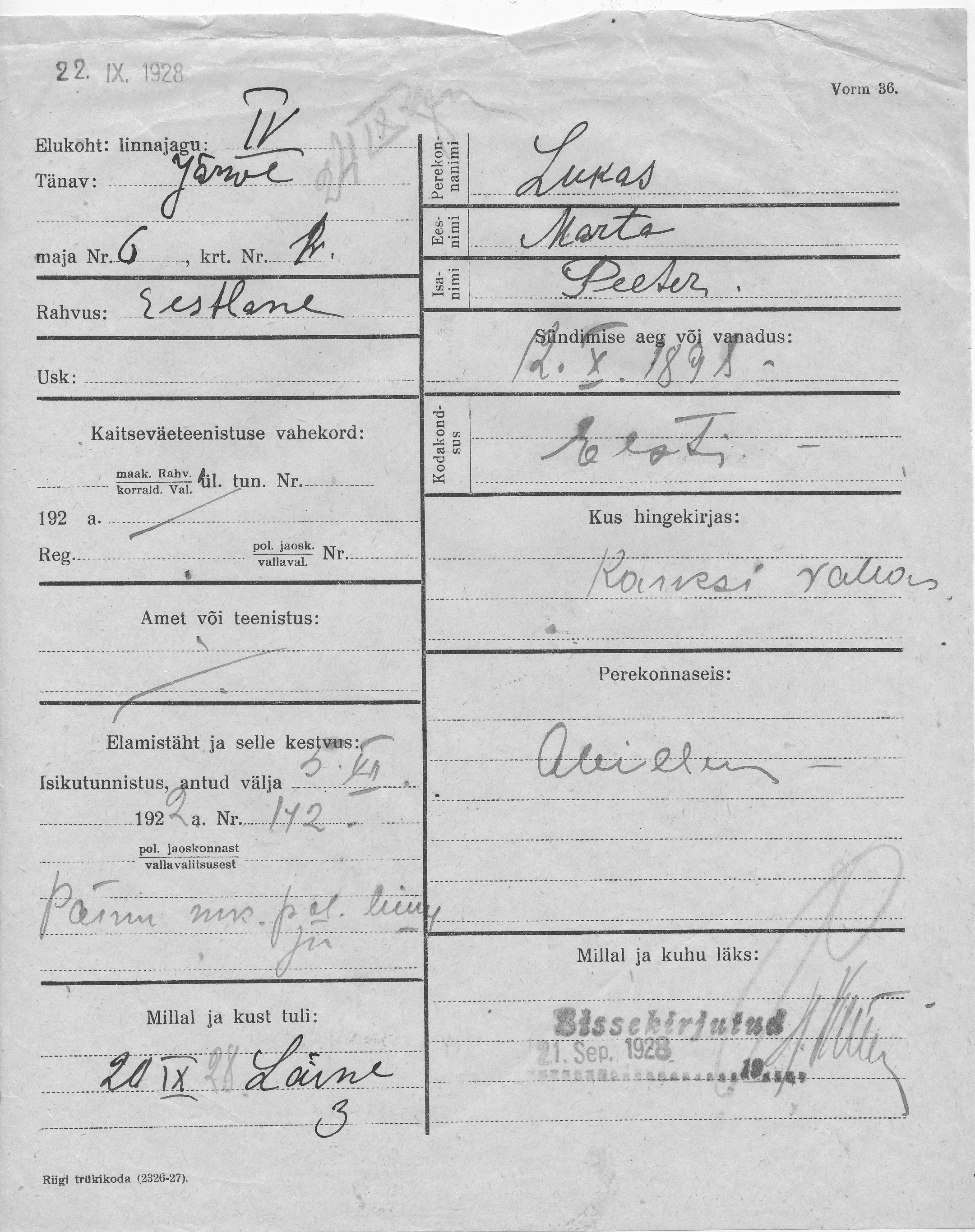 Lukas, Marta, Peeter