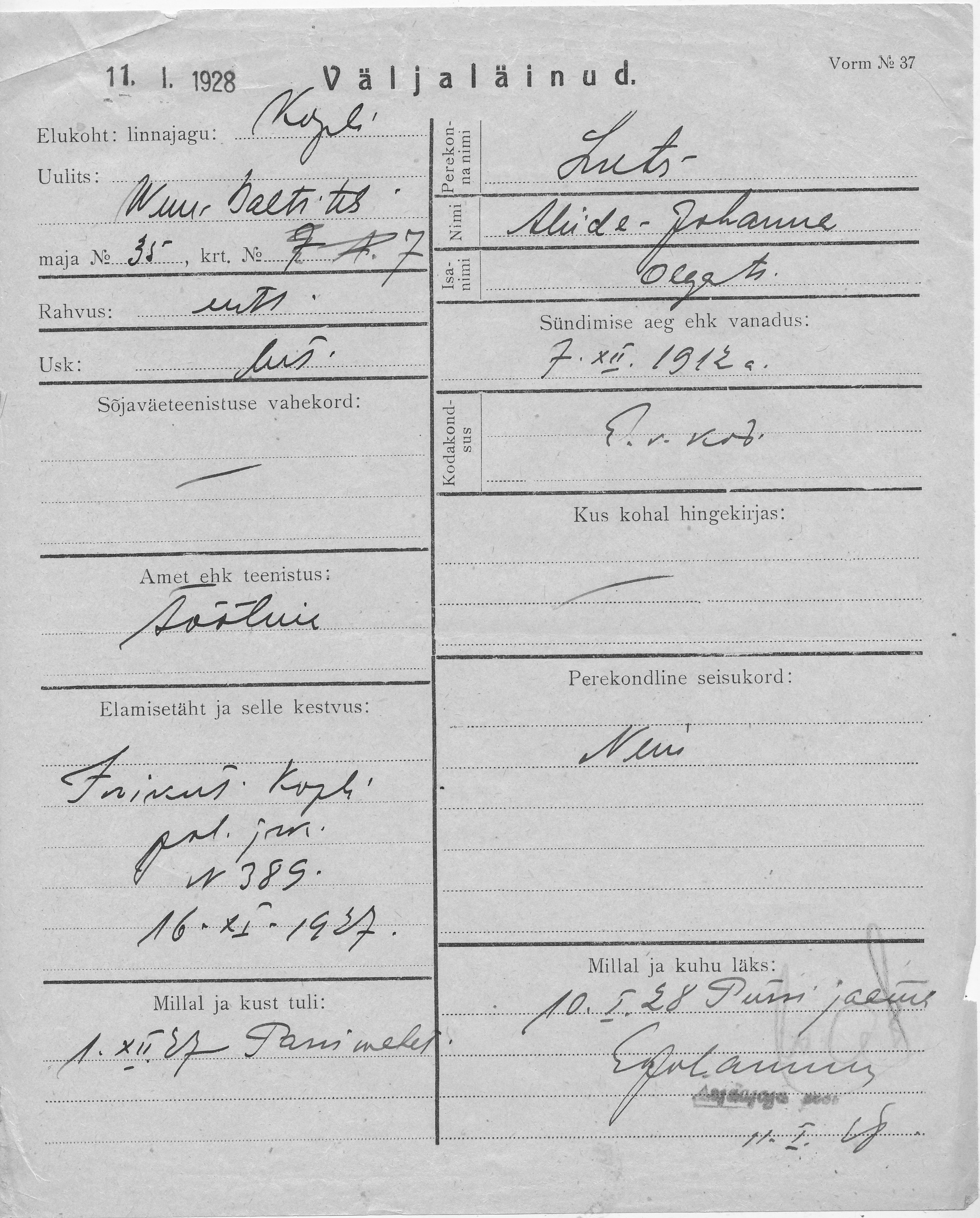 Luts, Aliide-Johanna, Olga