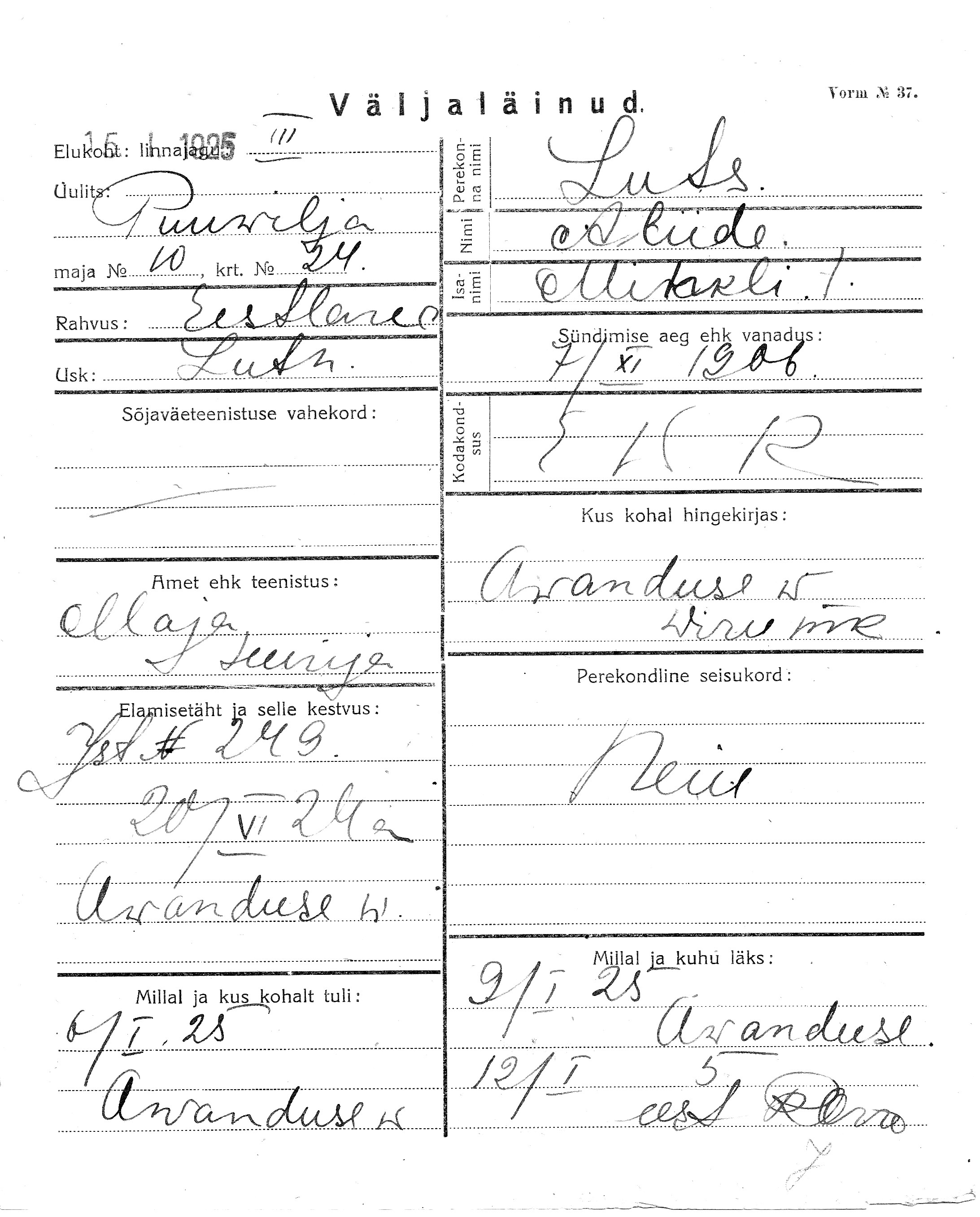 Luts, Aliide, Mihkel