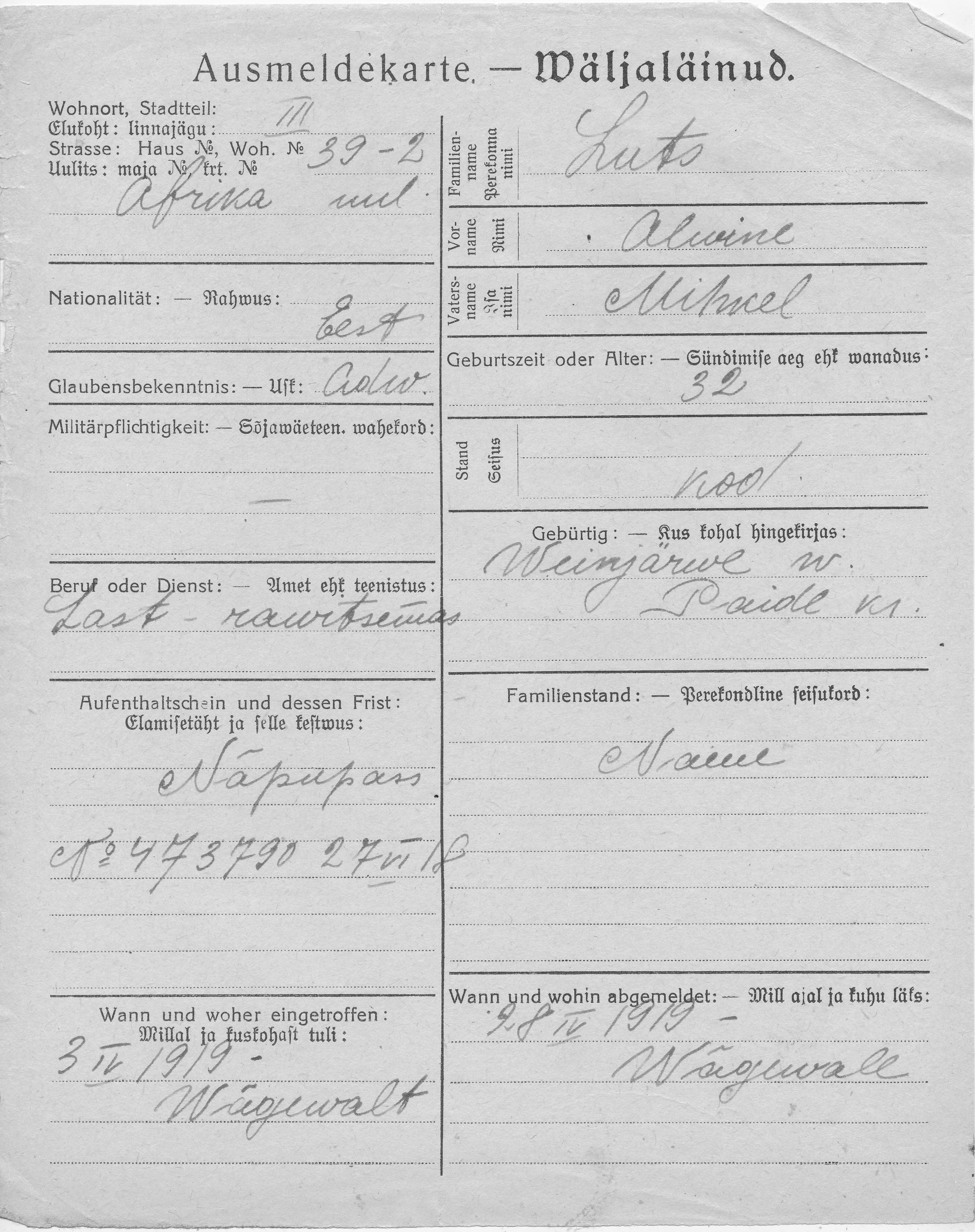 Luts, Alwine, Mihkel