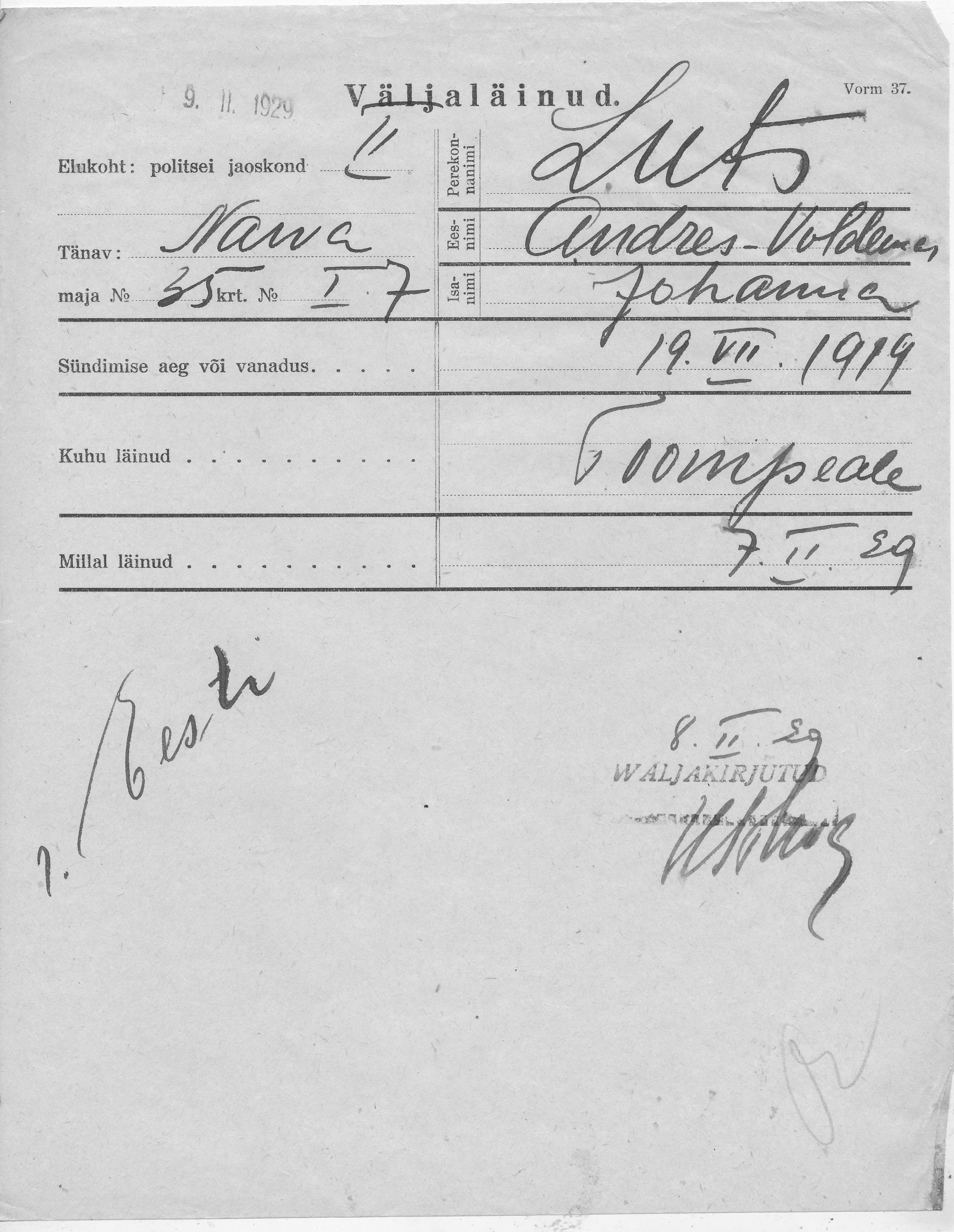 Luts, Andres-Voldemar, Johanna