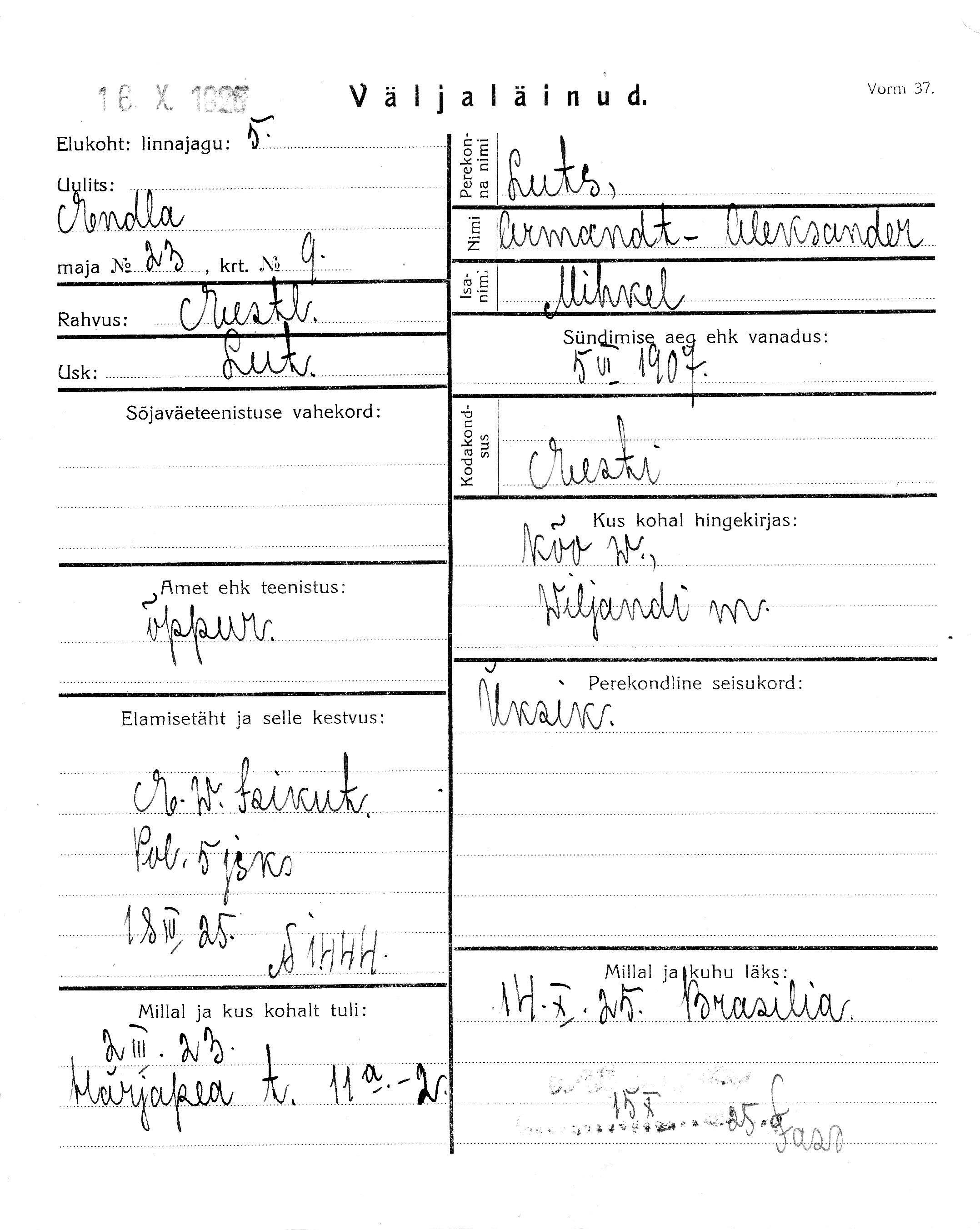 Luts, Armandt-Aleksander, Mihkel