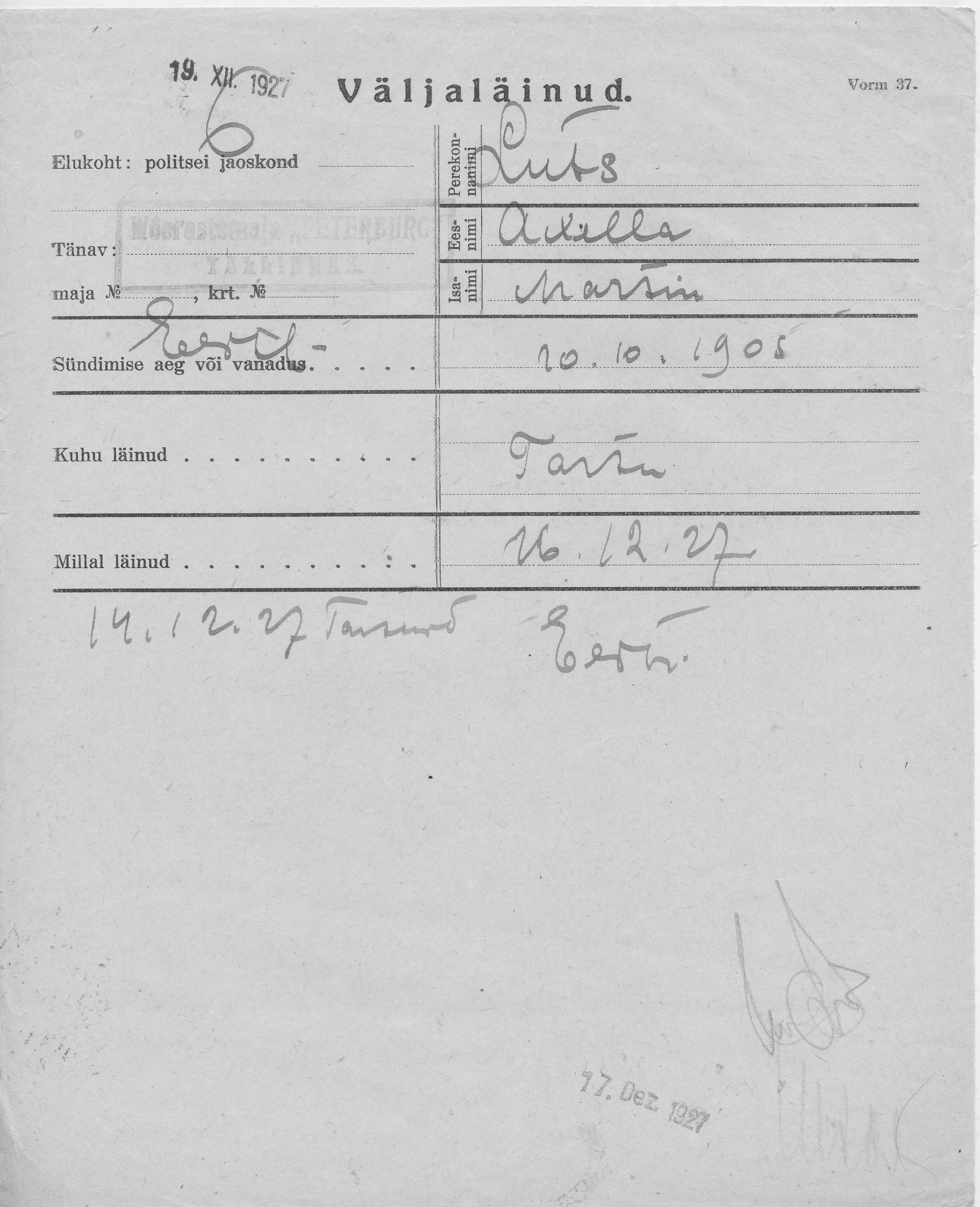 Luts, Axella, Martin