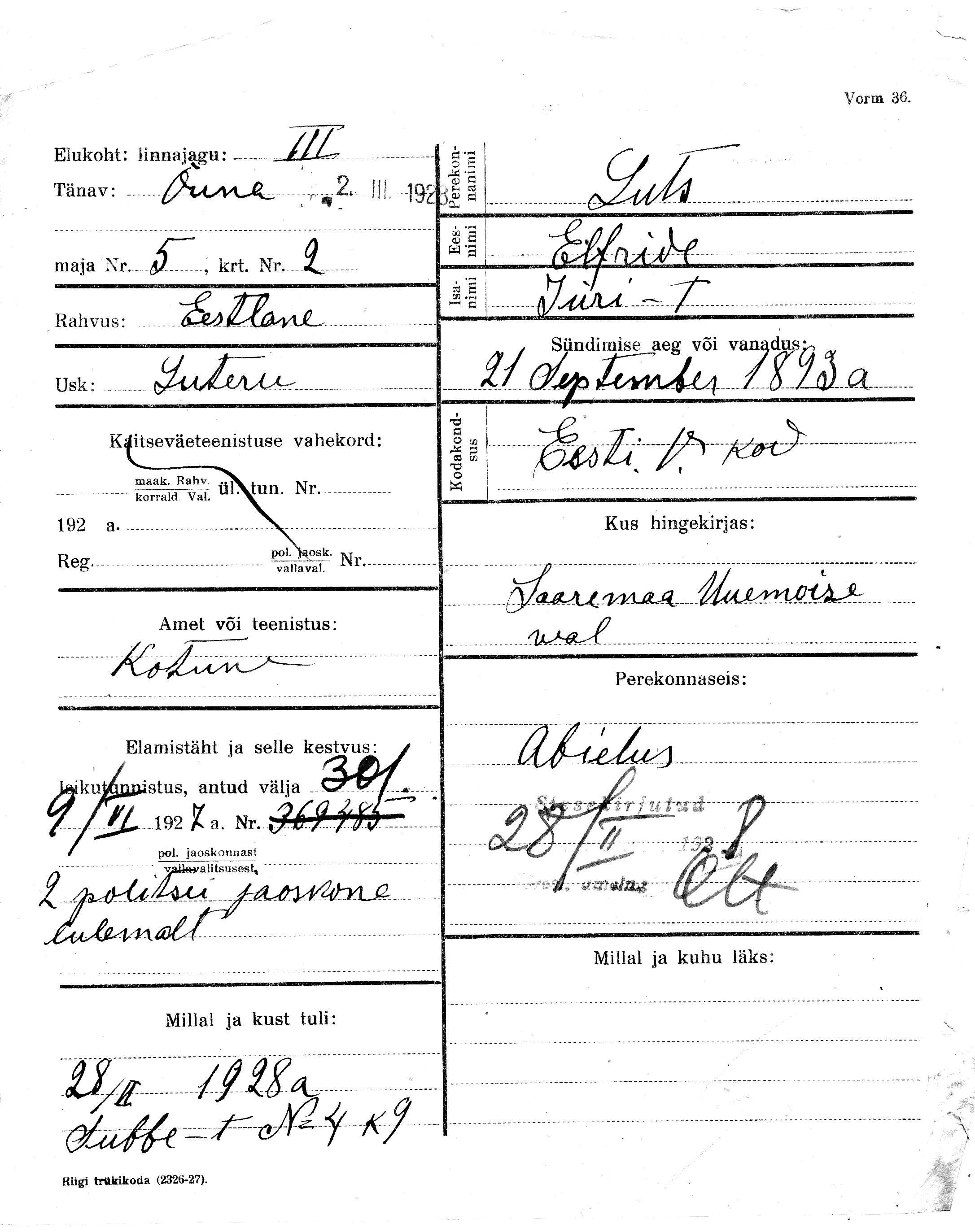 Luts, Elfride, Jüri