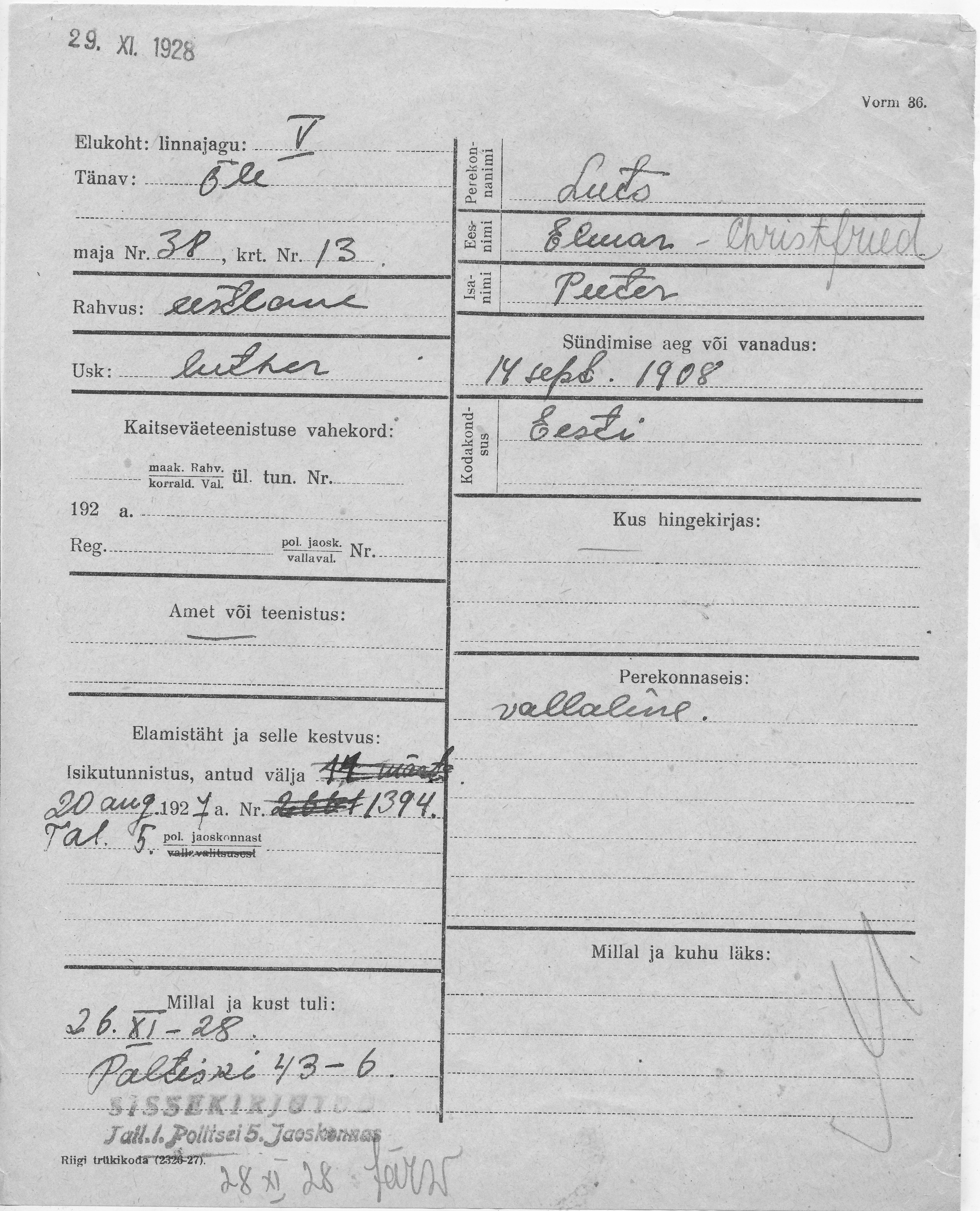 Luts, Elmar-Christfried, Peeter