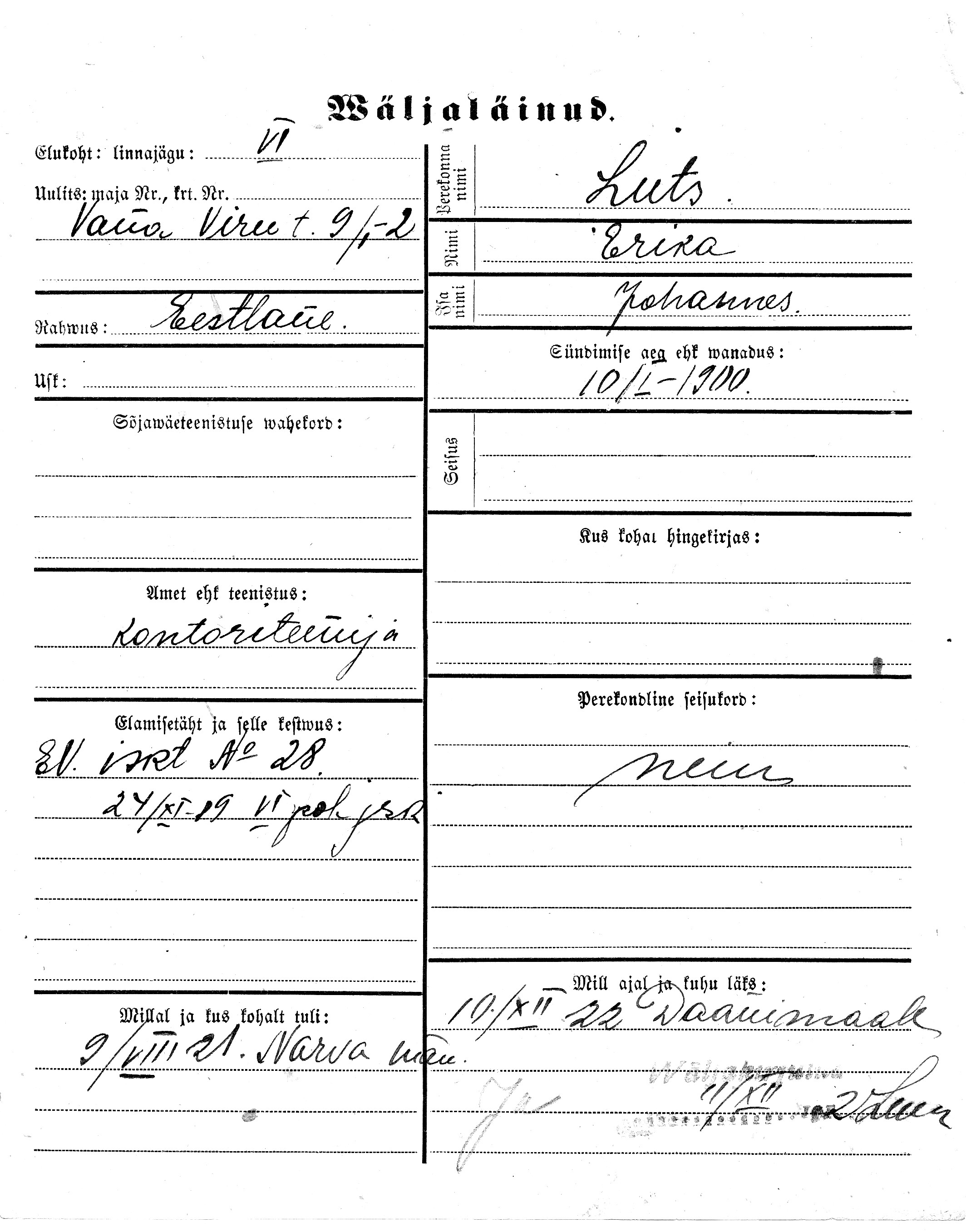 Luts, Erika, Johannes