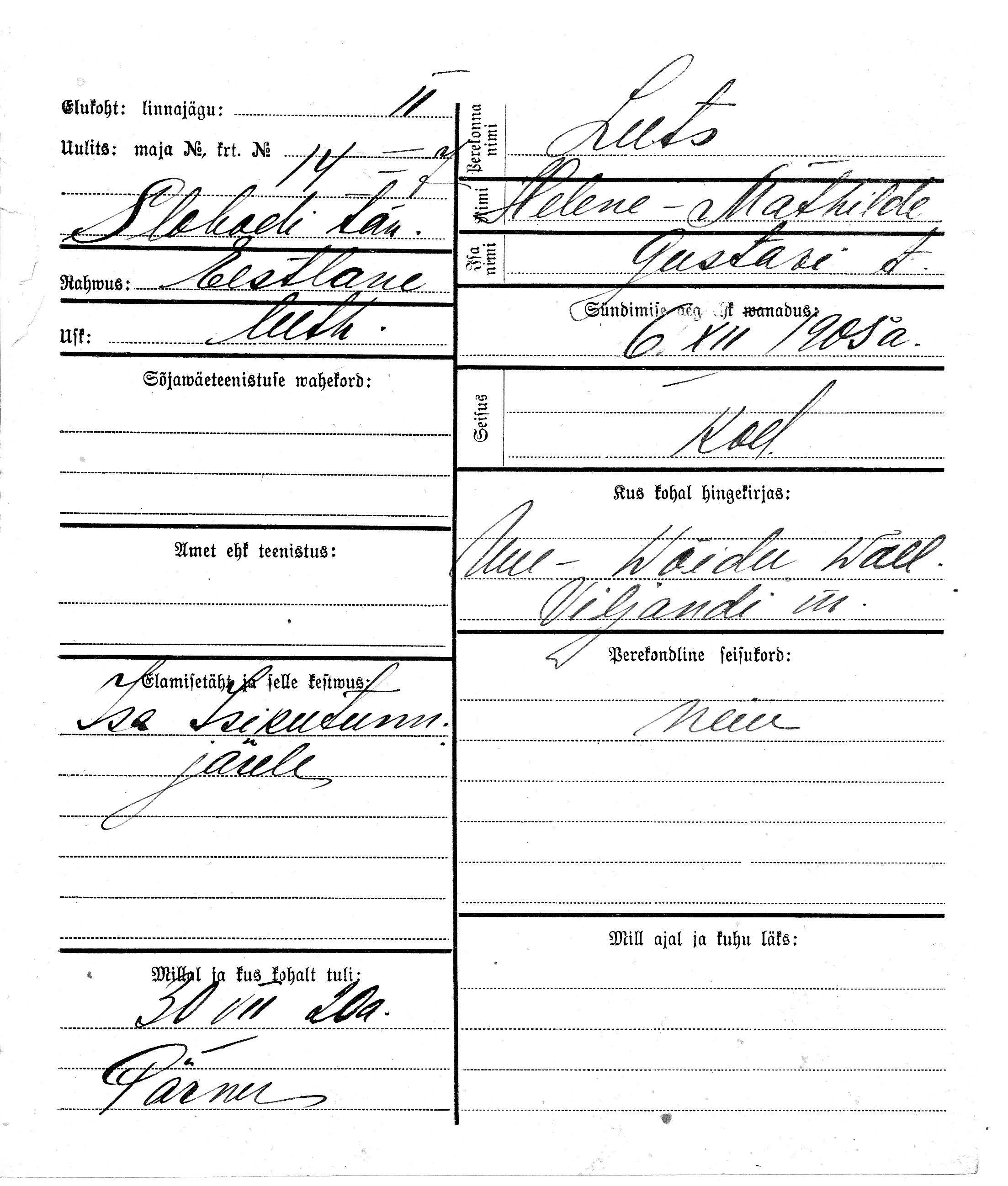 Luts, Helene-Mathilde, Gustav