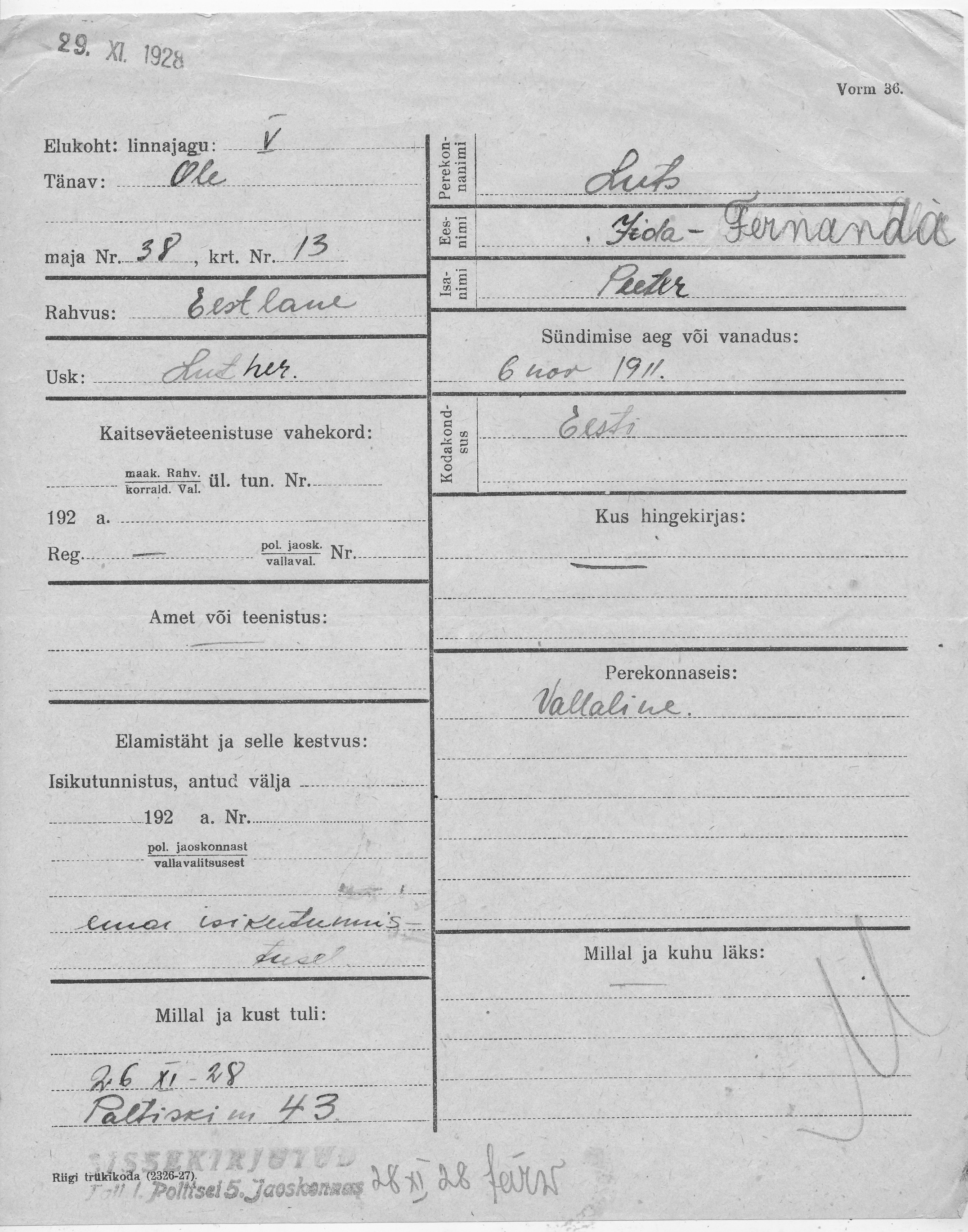 Luts, Ida-Fernanda, Peeter