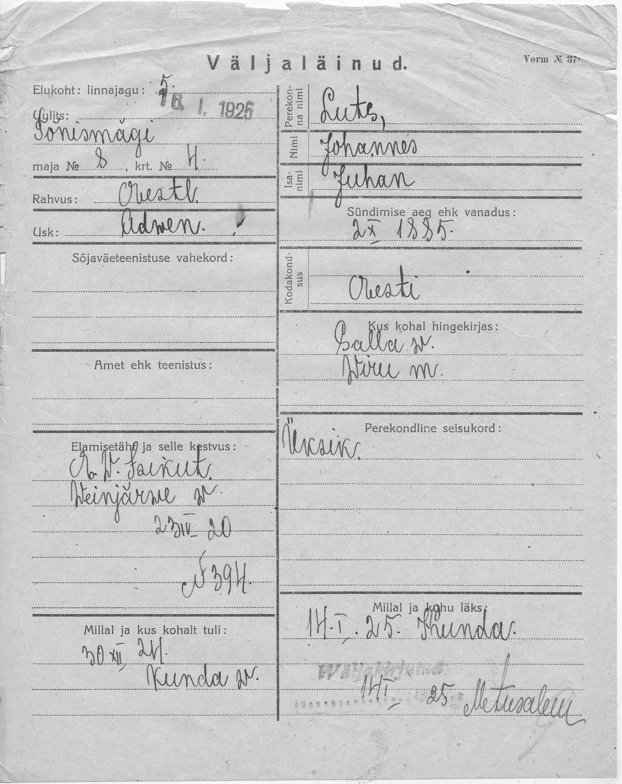 Luts, Johannes, Juhan