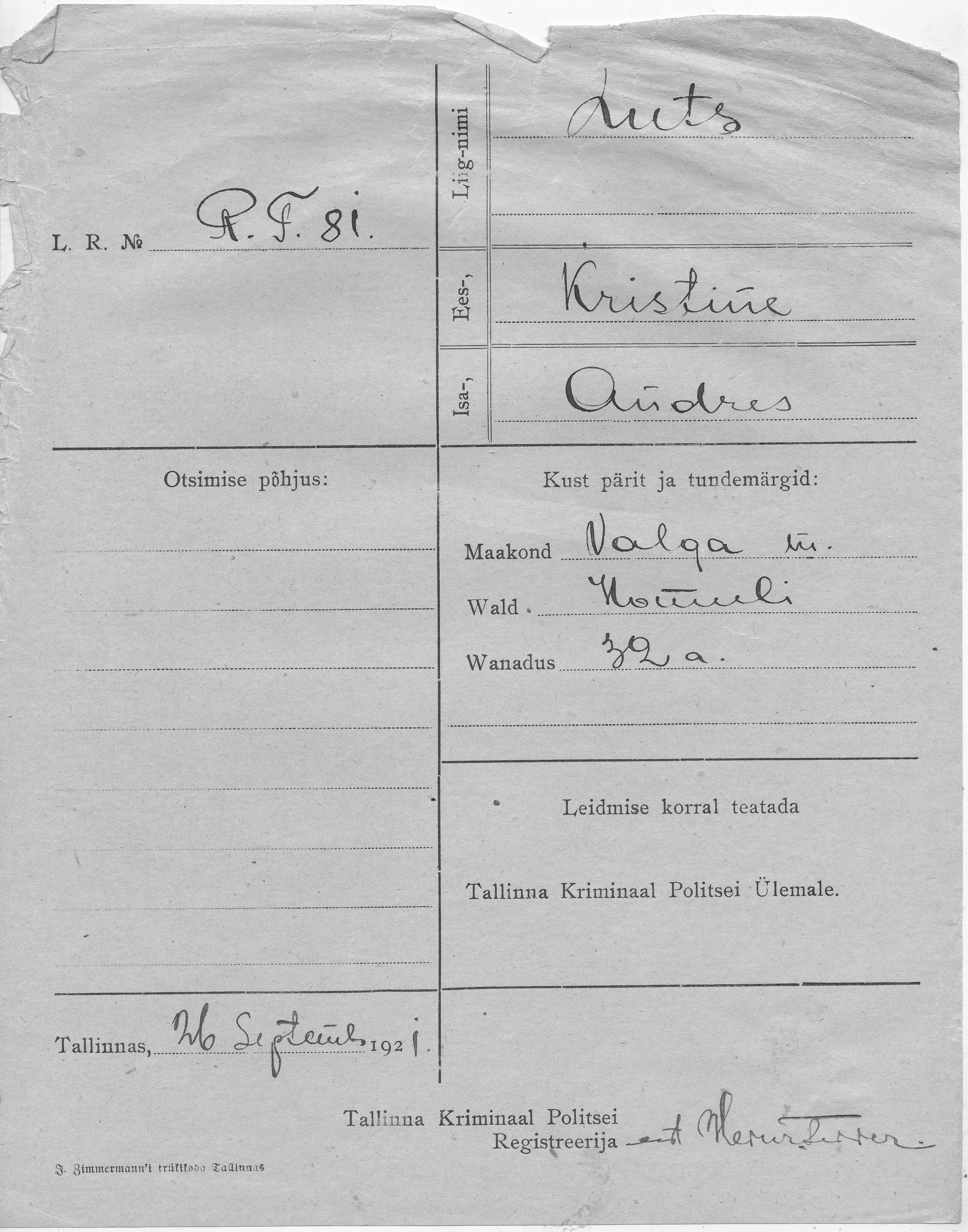 Luts, Kristine, Andres