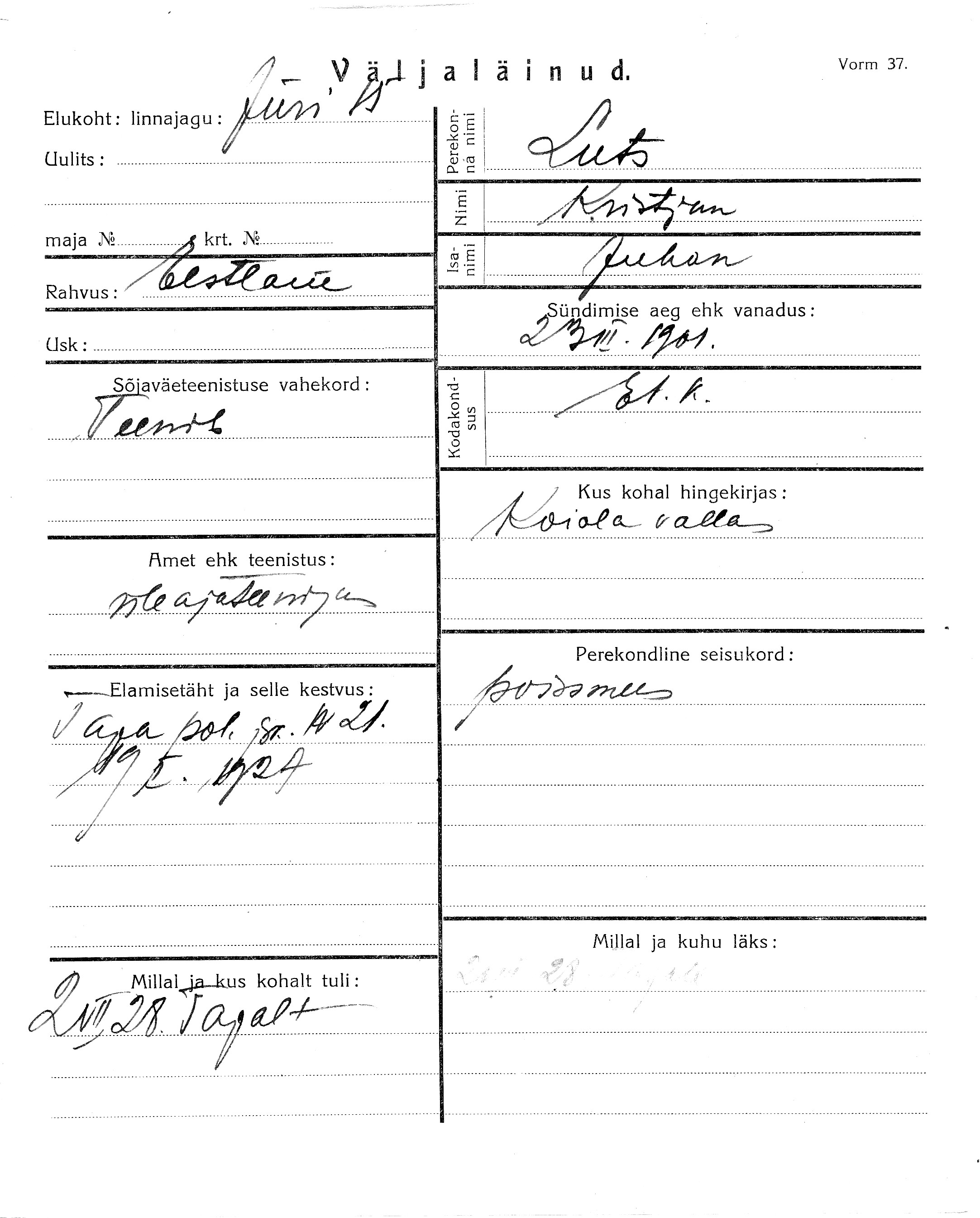 Luts, Kristjan, Juhan