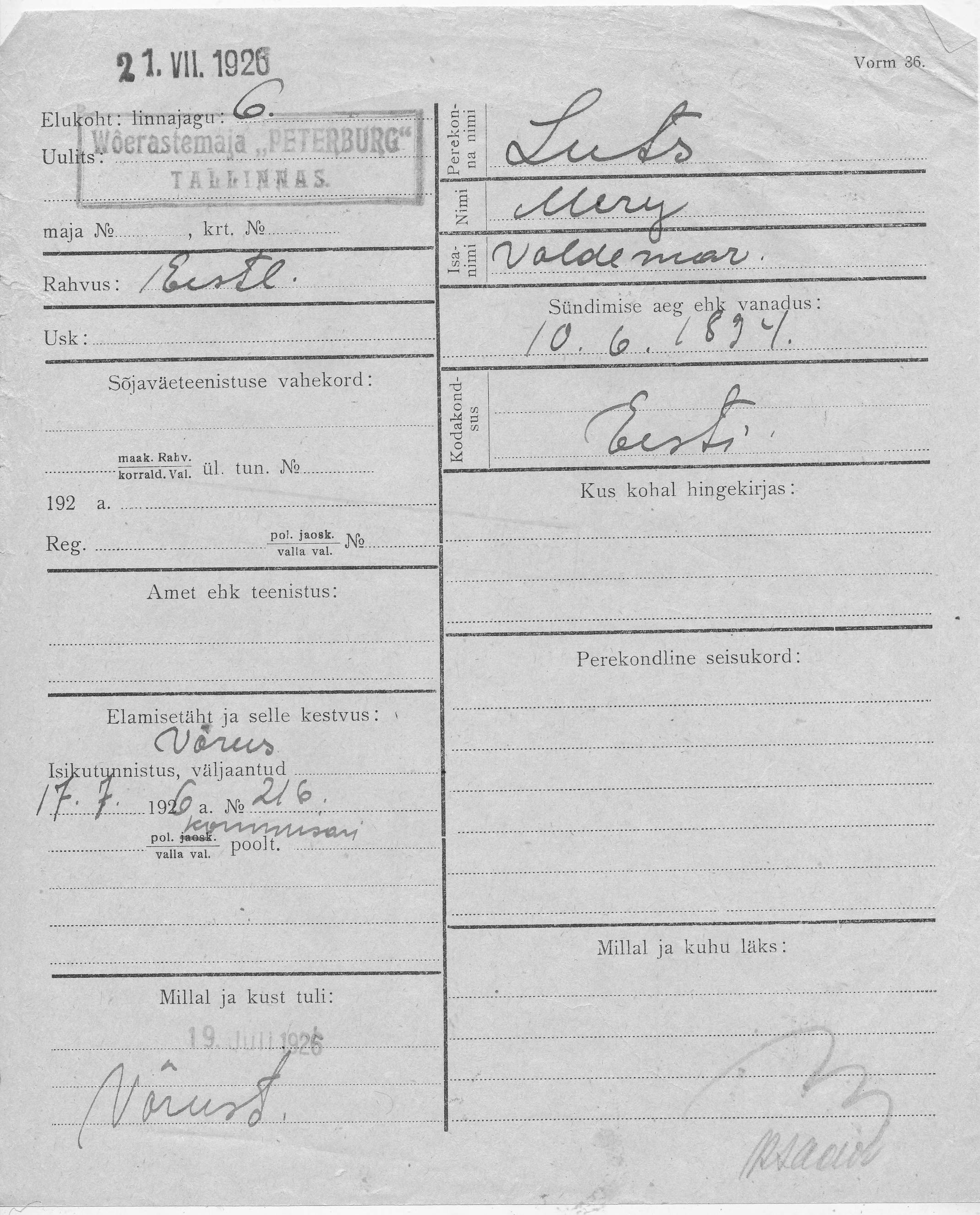 Luts, Mery, Voldemar