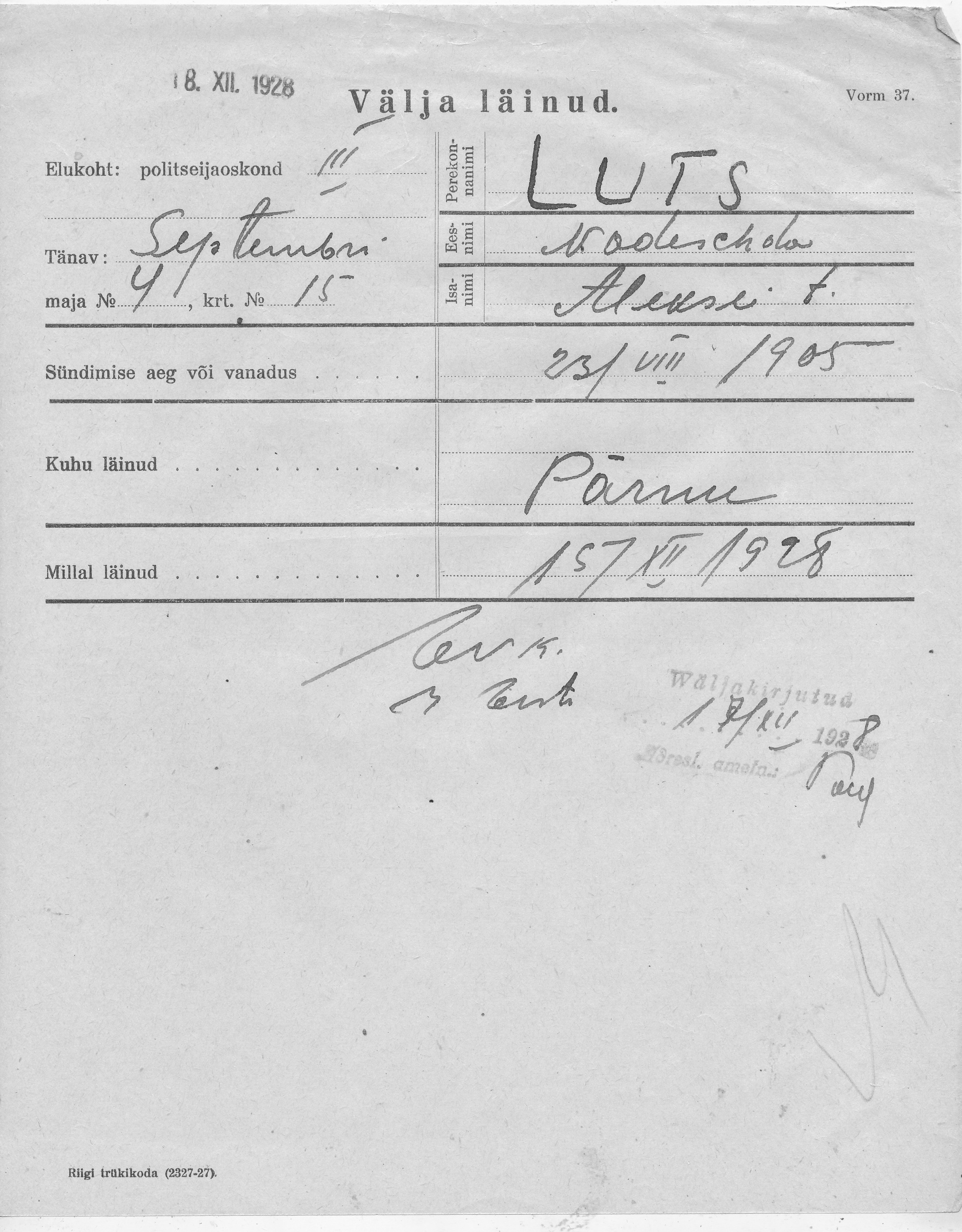 Luts, Nadeschda, Aleksei