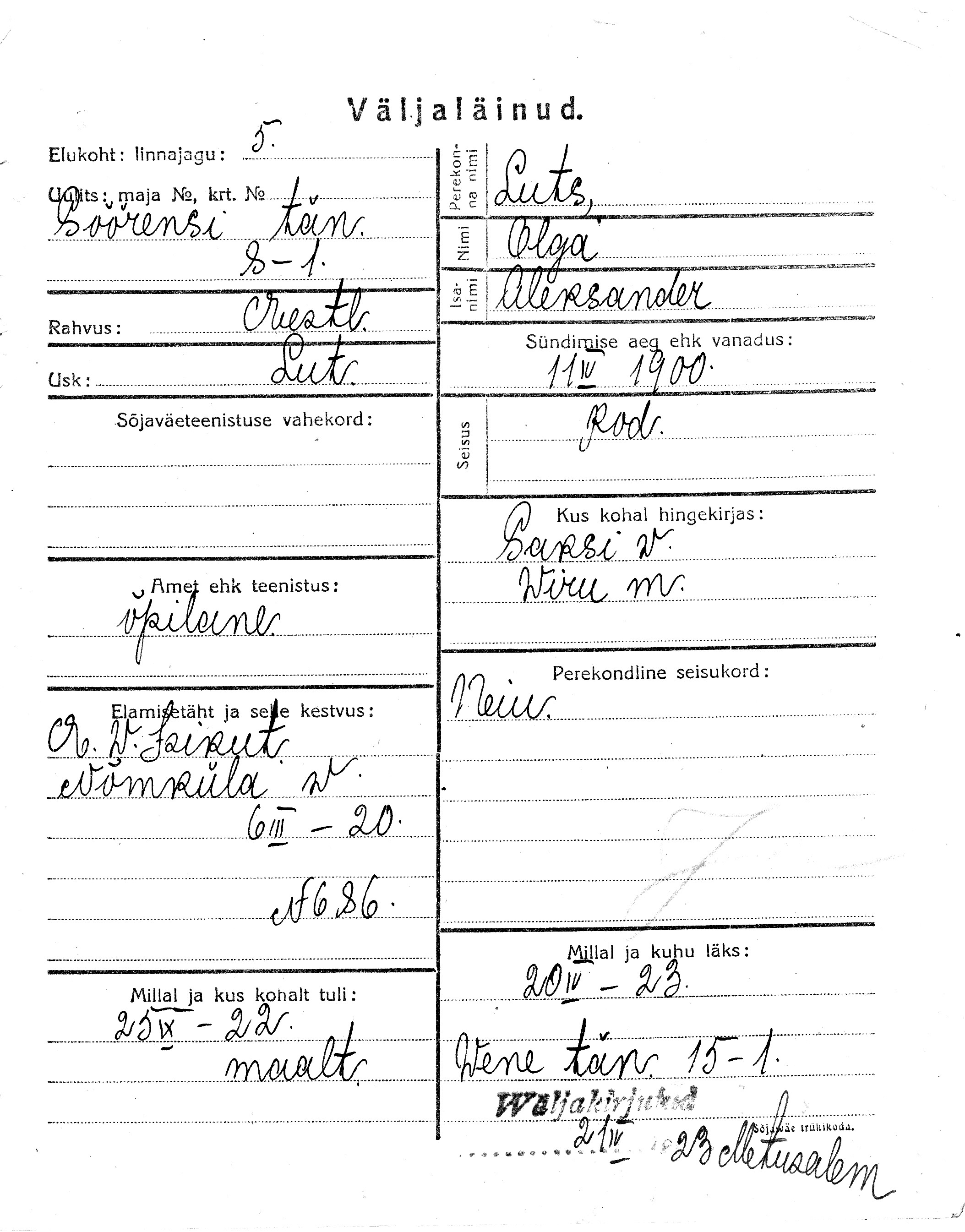 Luts, Olga, Aleksander