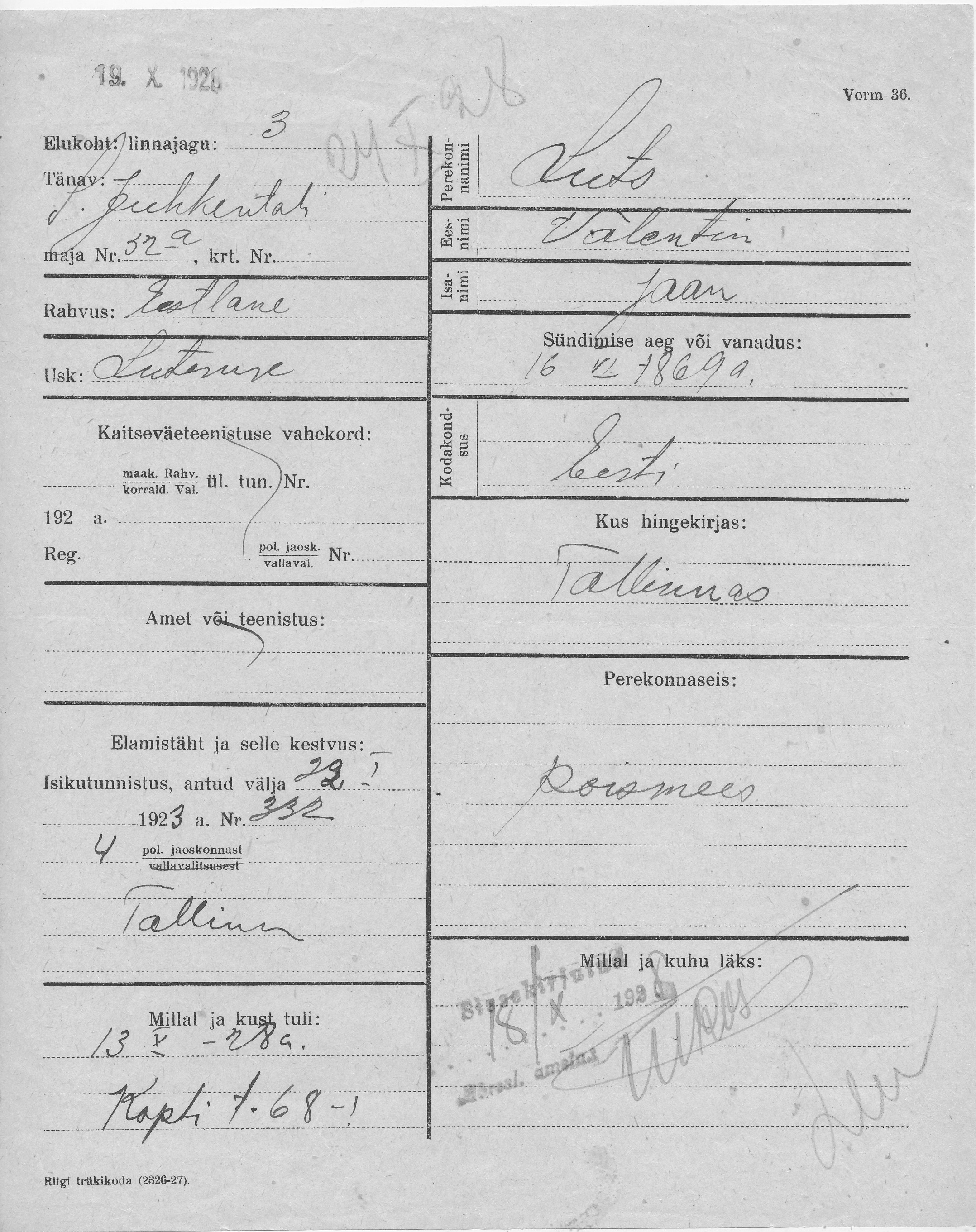 Luts, Valentin, Jaan